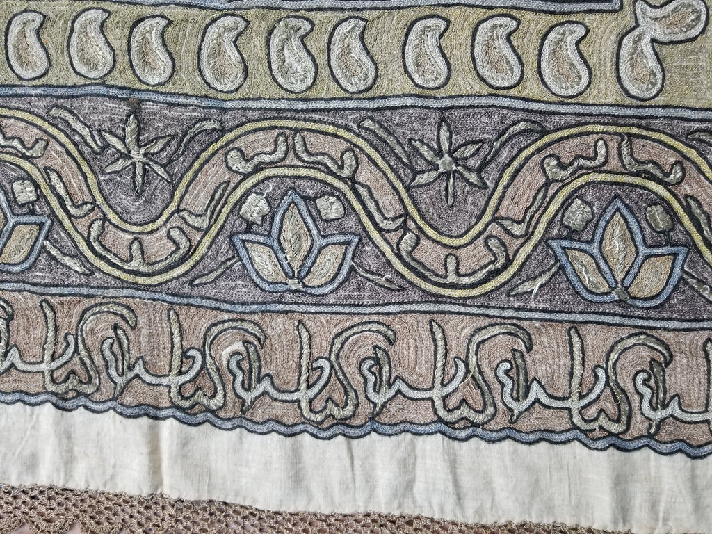 Antique Ottoman Metallic Work Hand Embroidered Ceremonial Cloth 260x180cms