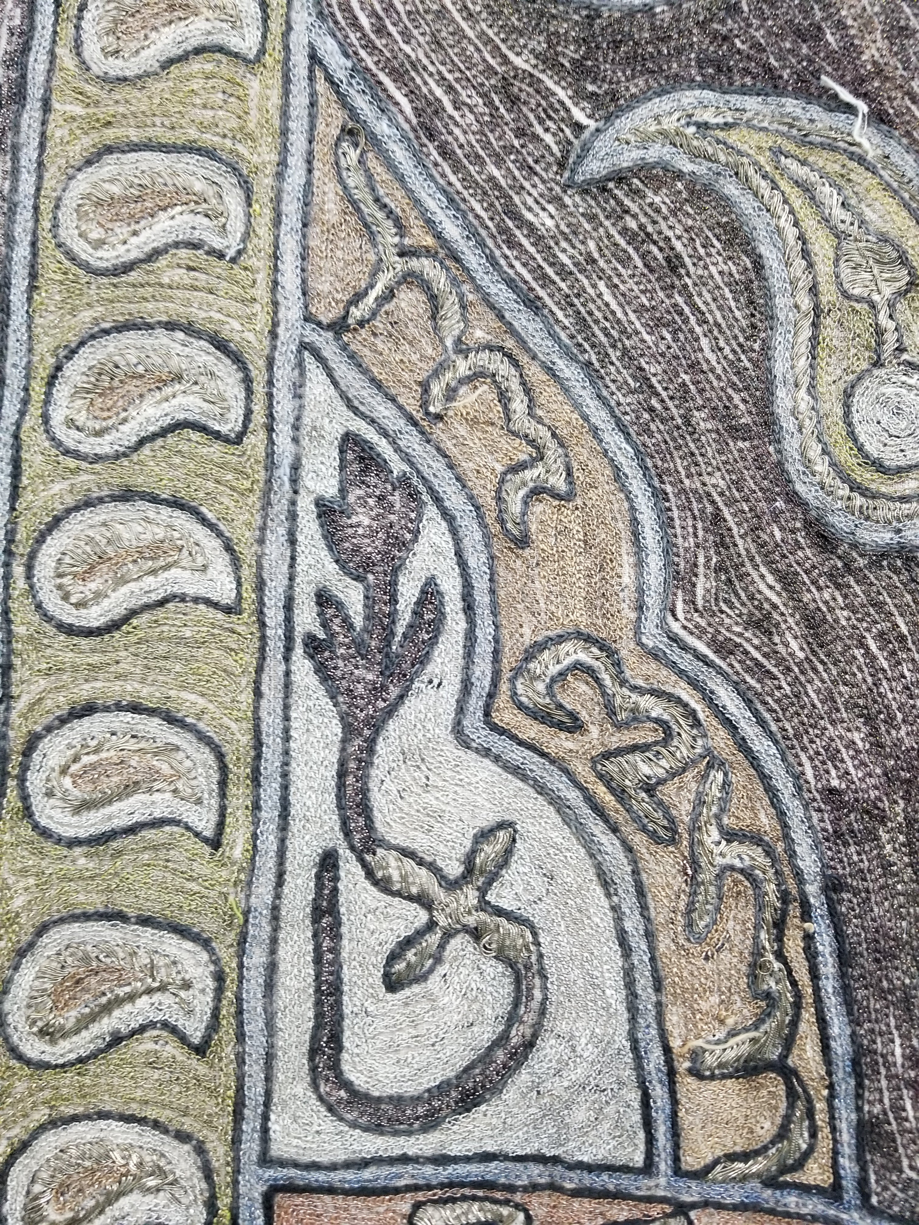 Antique Ottoman Metallic Work Hand Embroidered Ceremonial Cloth 260x180cms