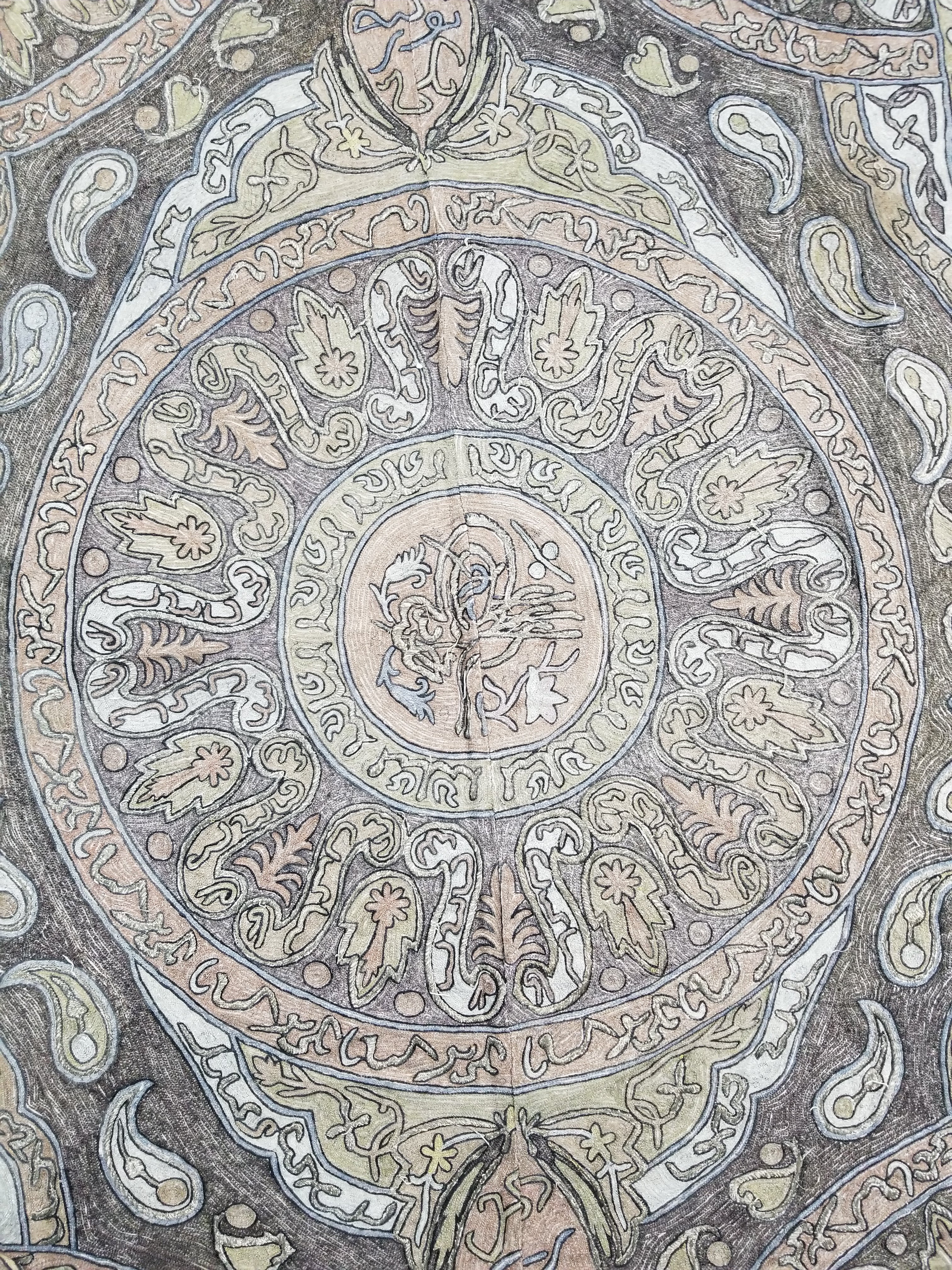 Antique Ottoman Metallic Work Hand Embroidered Ceremonial Cloth 260x180cms