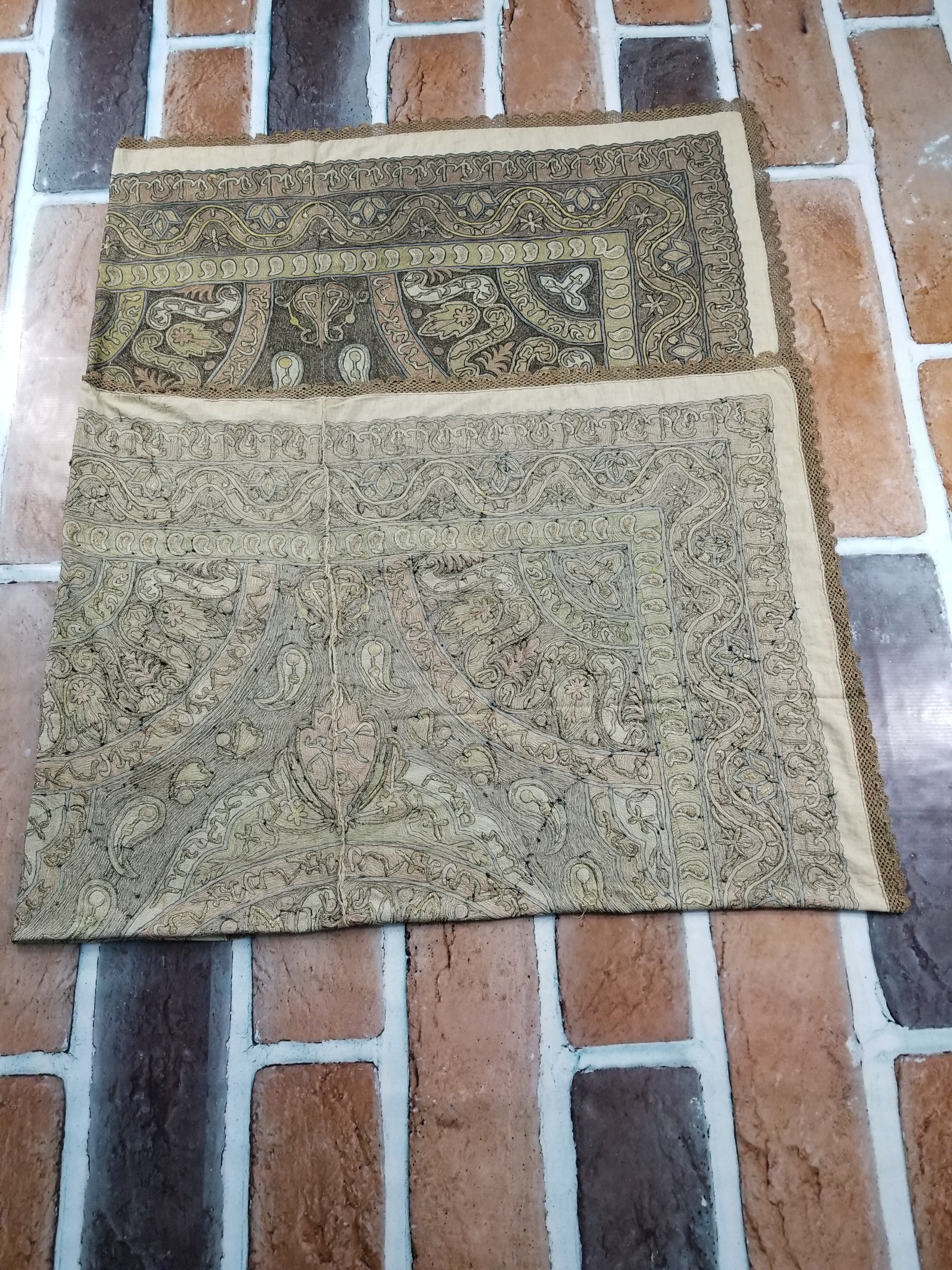 Antique Ottoman Metallic Work Hand Embroidered Ceremonial Cloth 260x180cms