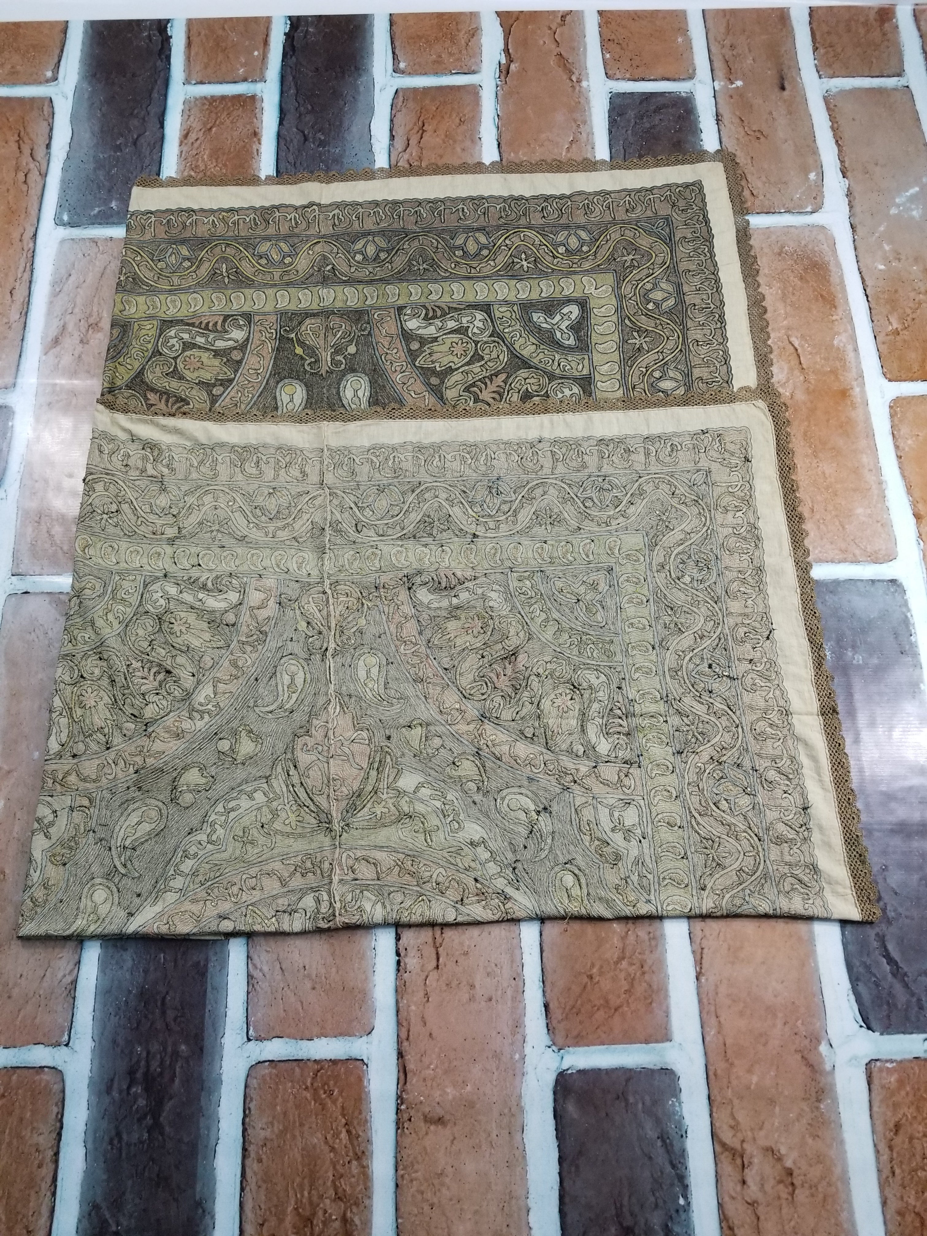 Antique Ottoman Metallic Work Hand Embroidered Ceremonial Cloth 260x180cms