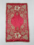 Antique Ottoman Silver Metallic Embroidered Silk Tapestry Panel 85x49cms