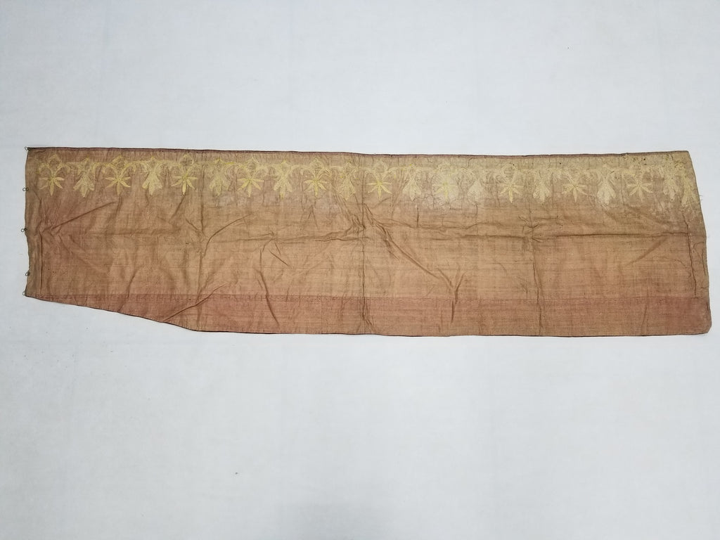 Antique Ottoman Gold Metallic Embroidered Velvet Wall Hanging 208x58cm