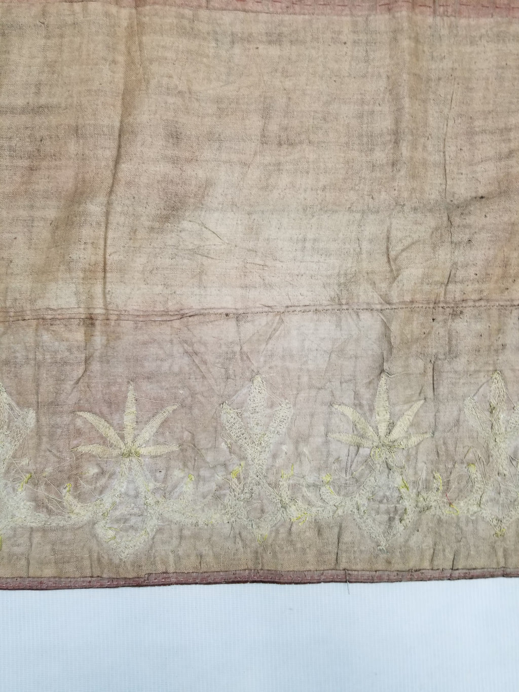 Antique Ottoman Gold Metallic Embroidered Velvet Wall Hanging 209x58cm
