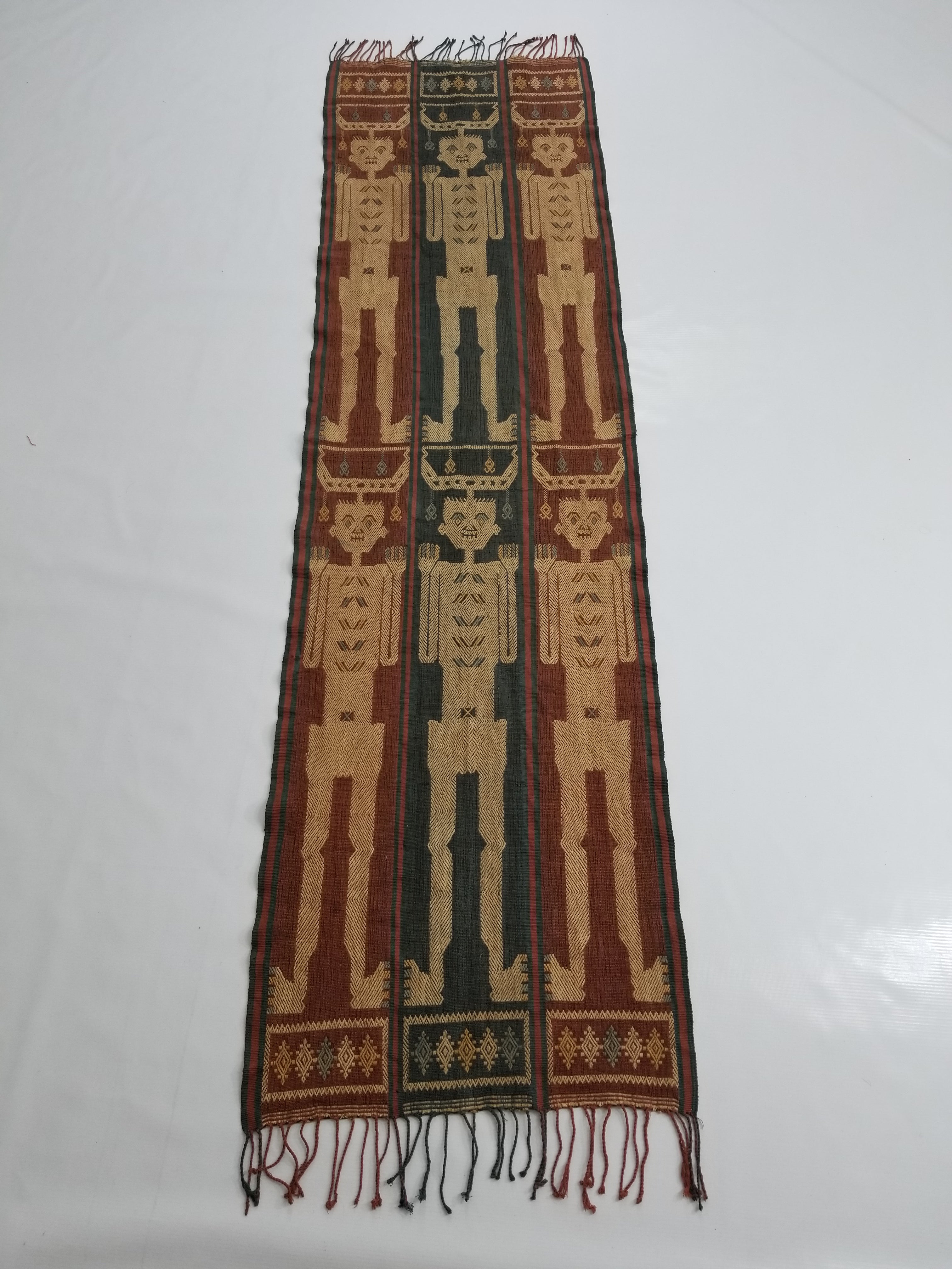 Vintage Handwoven Indonesian Sumba Hinggi Wall Tapestry / Runner 186x52cm