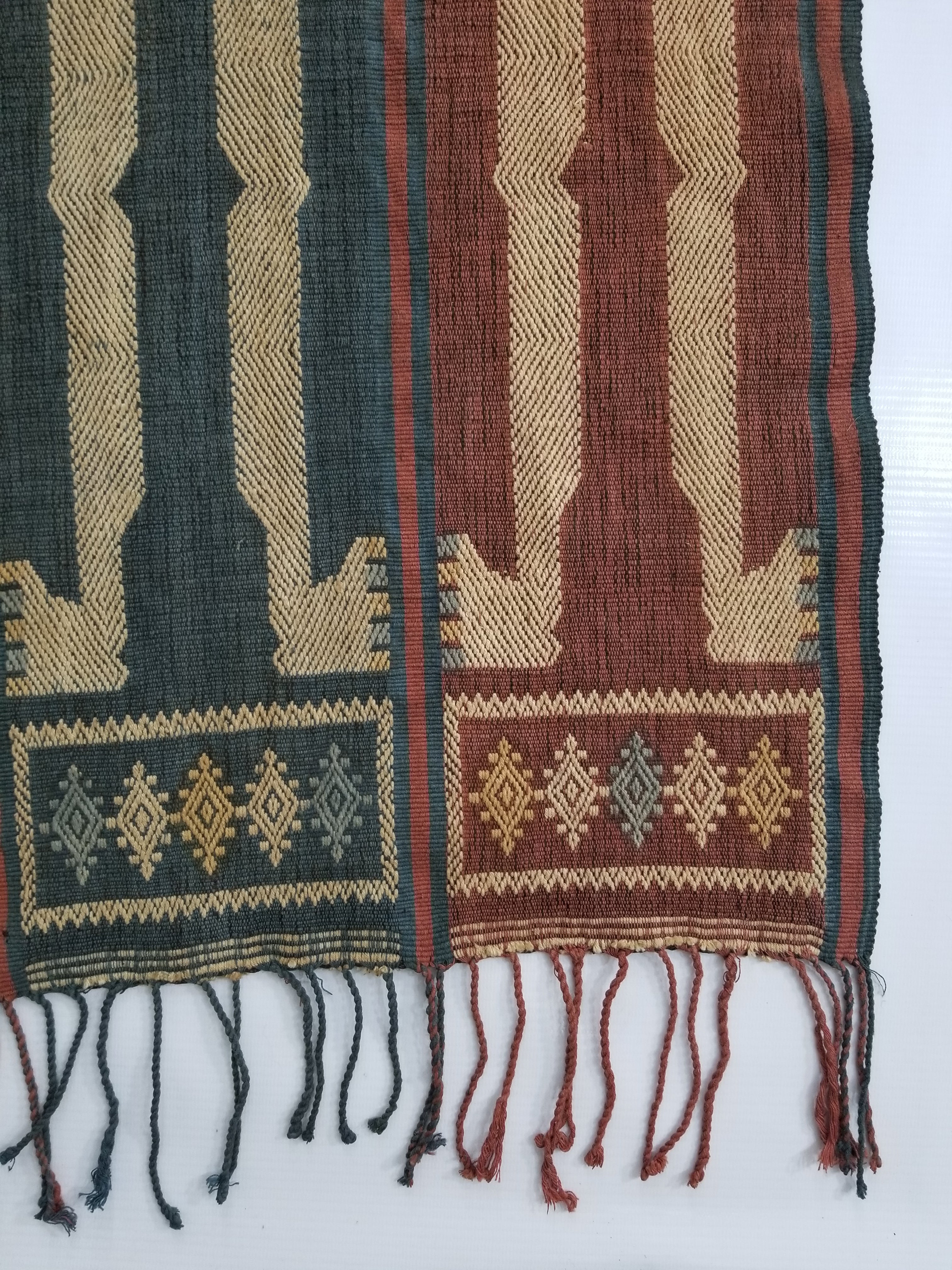 Vintage Handwoven Indonesian Sumba Hinggi Wall Tapestry / Runner 186x52cm