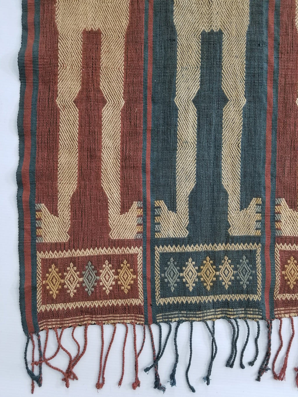Vintage Handwoven Indonesian Sumba Hinggi Wall Tapestry / Runner 186x52cm