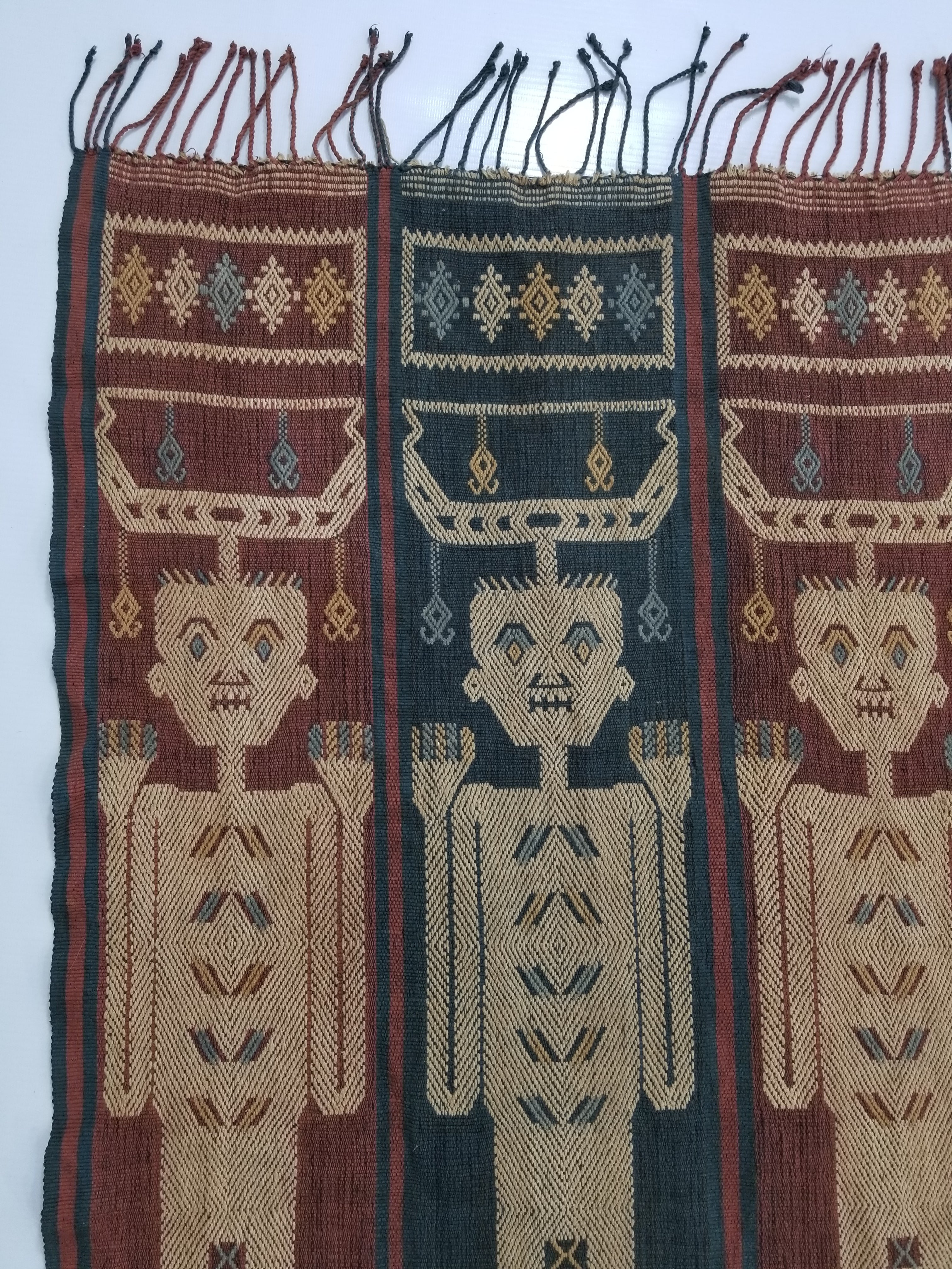 Vintage Handwoven Indonesian Sumba Hinggi Wall Tapestry / Runner 186x52cm