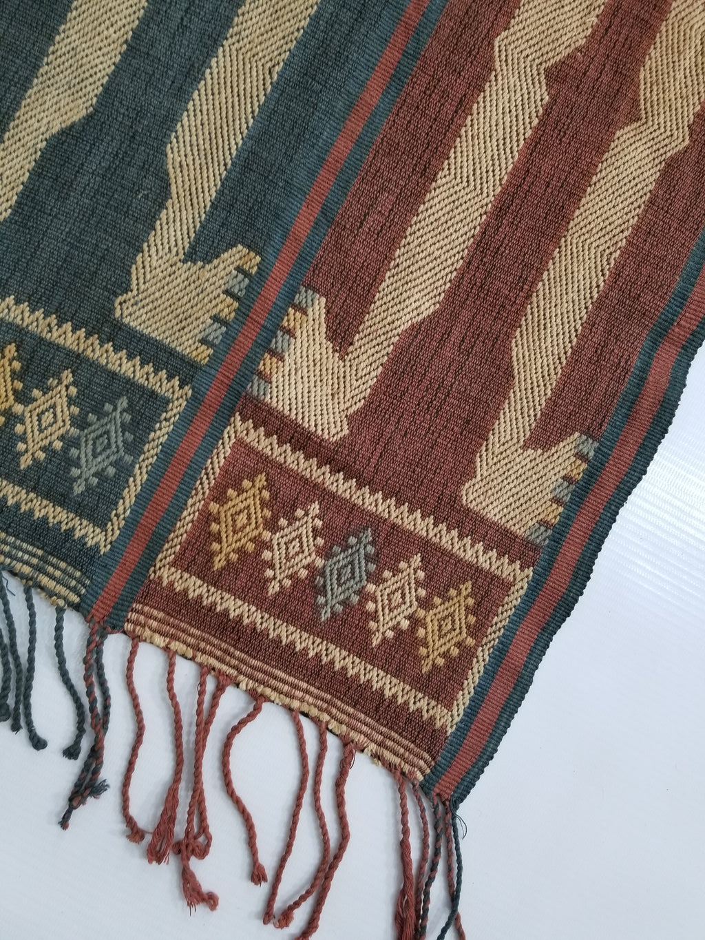 Vintage Handwoven Indonesian Sumba Hinggi Wall Tapestry / Runner 186x52cm