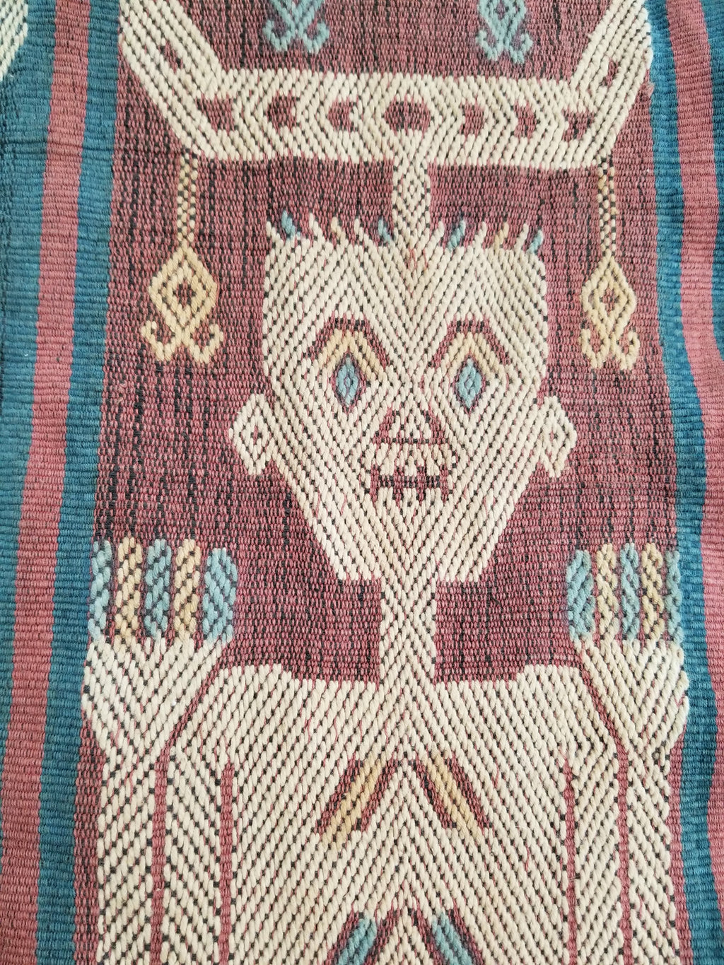 Vintage Handwoven Indonesian Sumba Hinggi Wall Tapestry / Runner 186x52cm