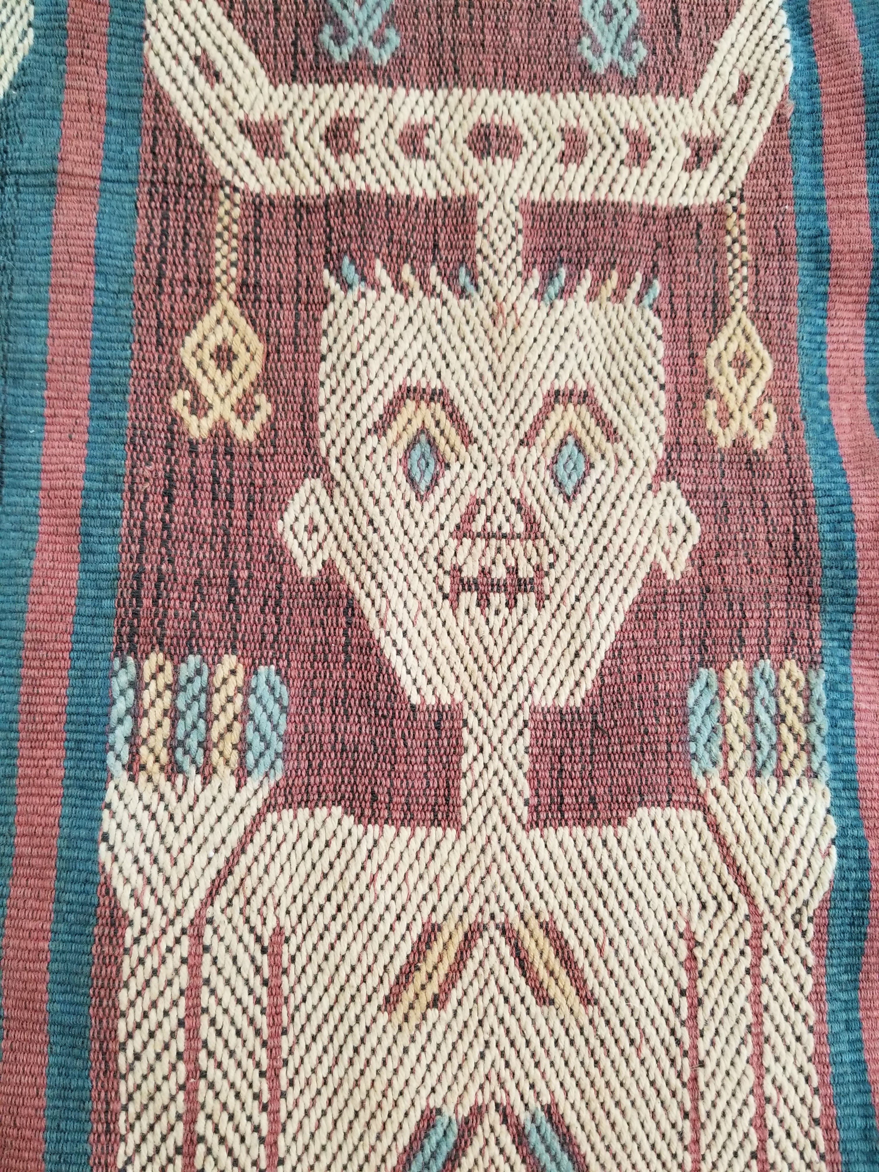 Vintage Handwoven Indonesian Sumba Hinggi Wall Tapestry / Runner 186x52cm