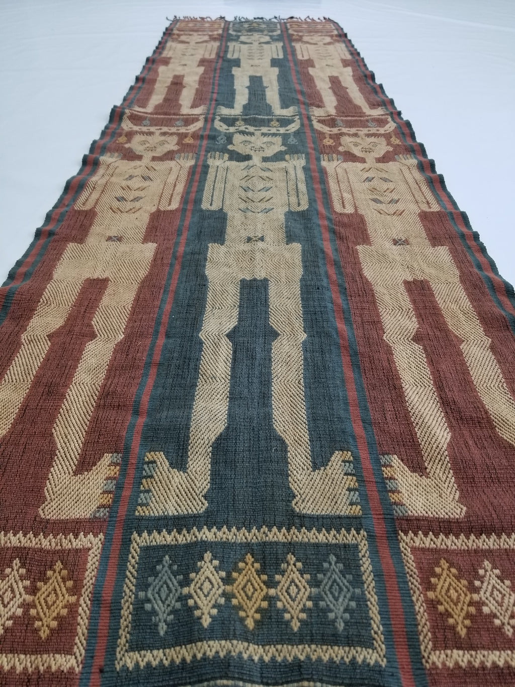 Vintage Handwoven Indonesian Sumba Hinggi Wall Tapestry / Runner 186x52cm
