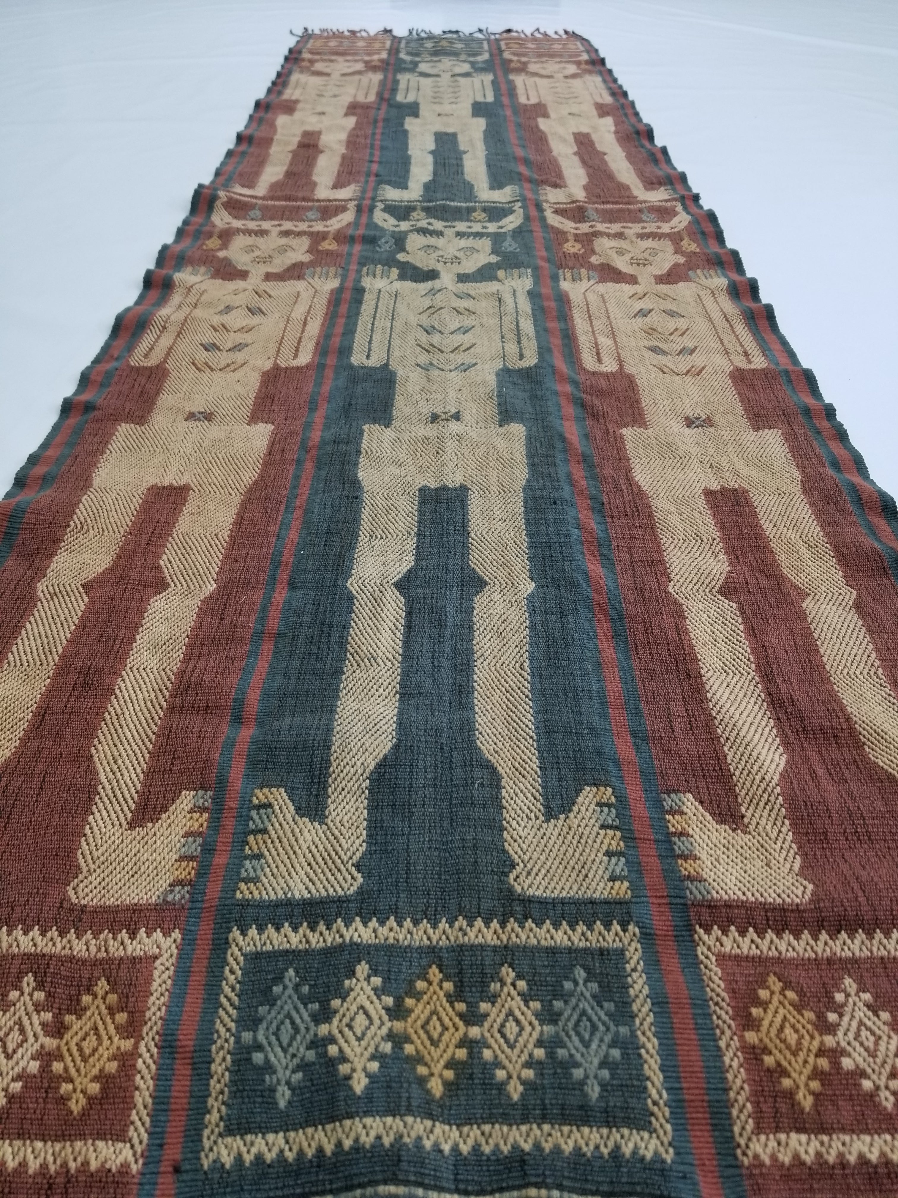 Vintage Handwoven Indonesian Sumba Hinggi Wall Tapestry / Runner 186x52cm