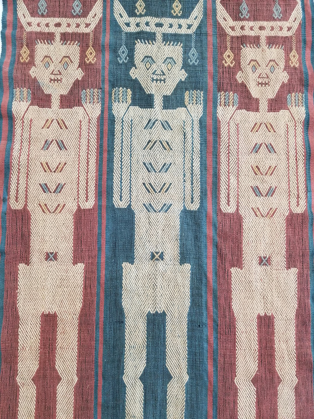 Vintage Handwoven Indonesian Sumba Hinggi Wall Tapestry / Runner 186x52cm
