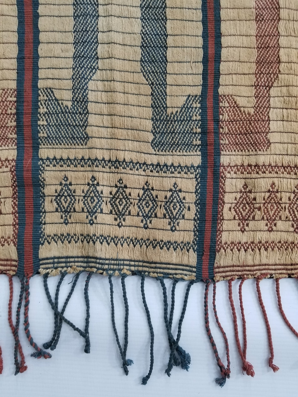 Vintage Handwoven Indonesian Sumba Hinggi Wall Tapestry / Runner 186x52cm