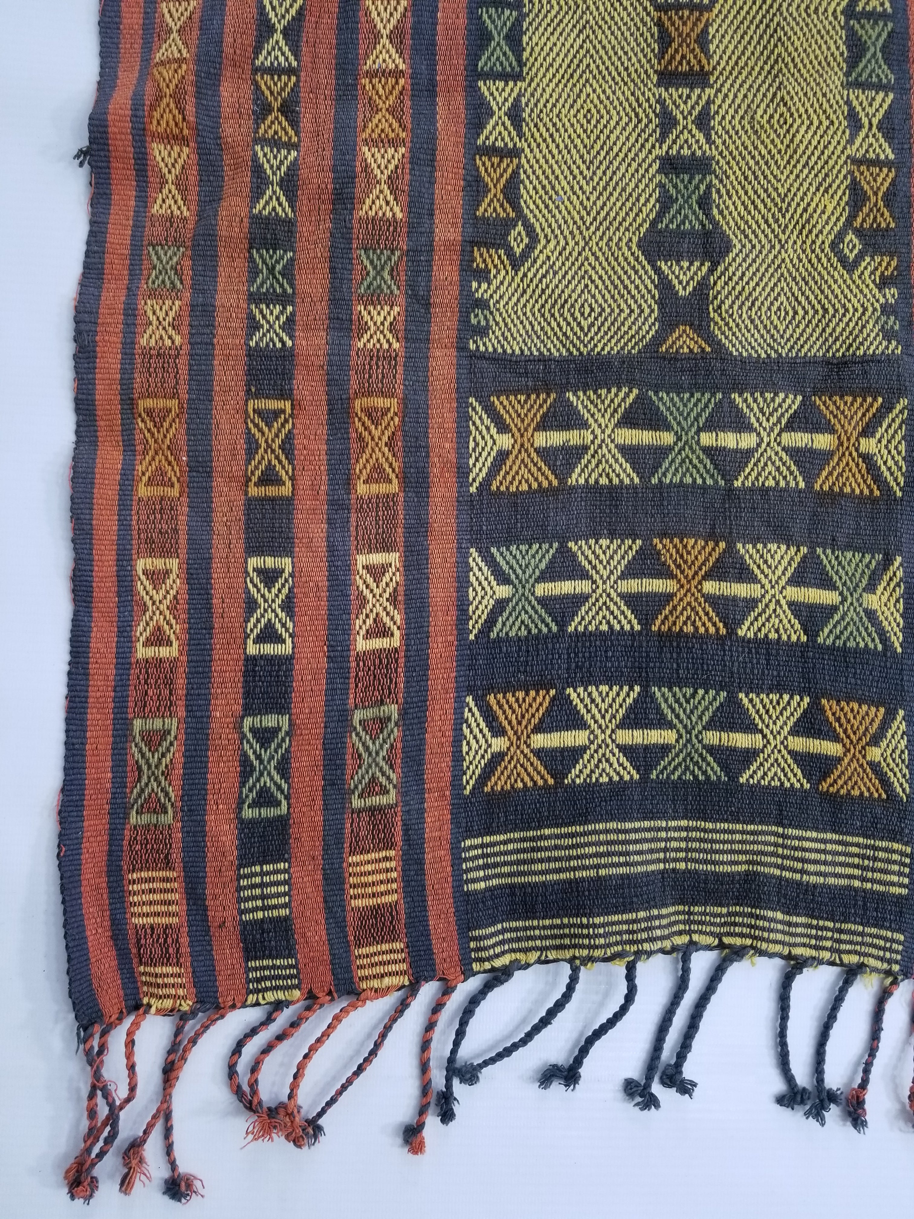 Antique Traditional Handwoven Sumba Pahikung Ikat Wall Tapestry 123x51cm