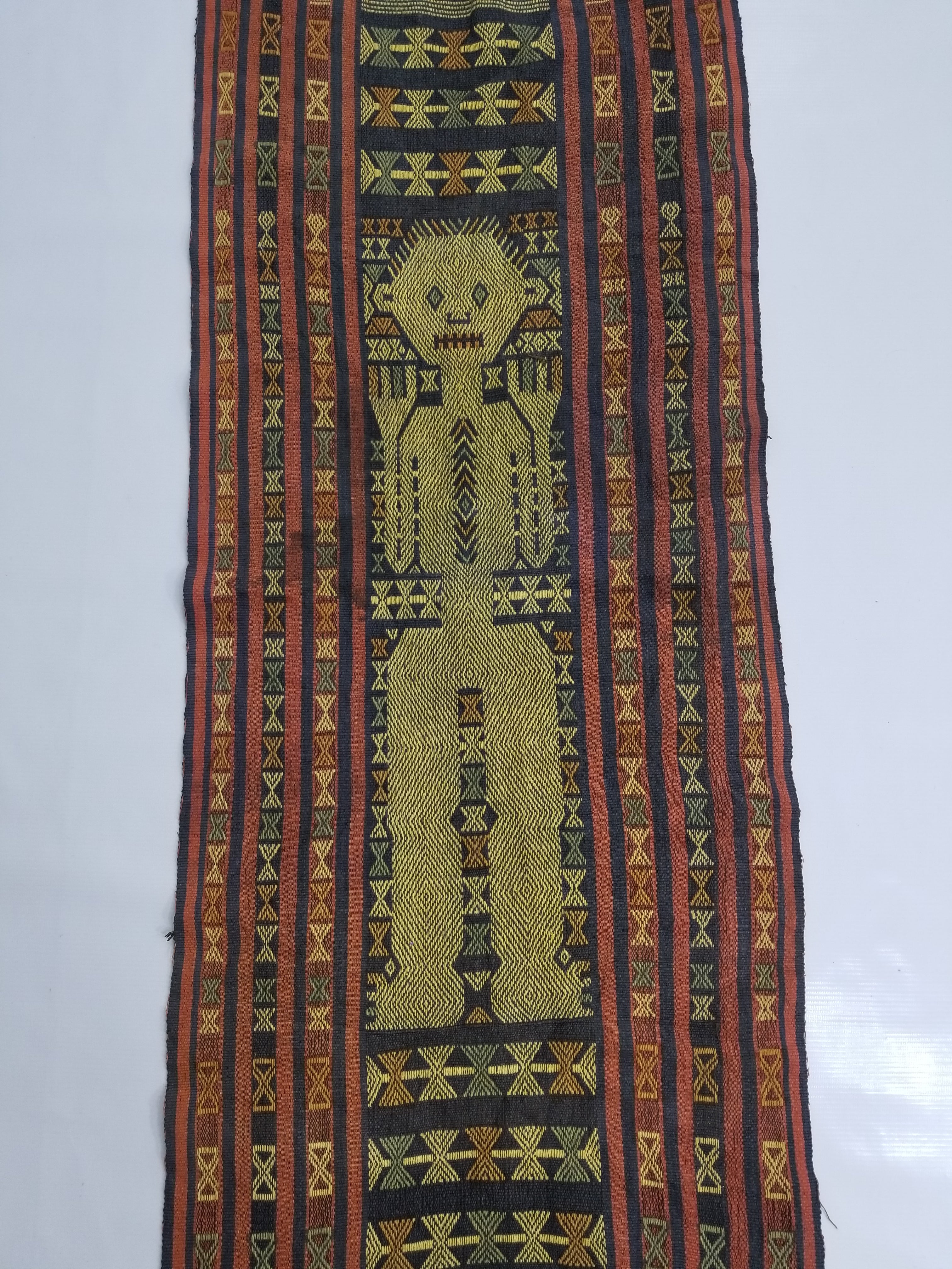 Antique Traditional Handwoven Sumba Pahikung Ikat Wall Tapestry 123x51cm