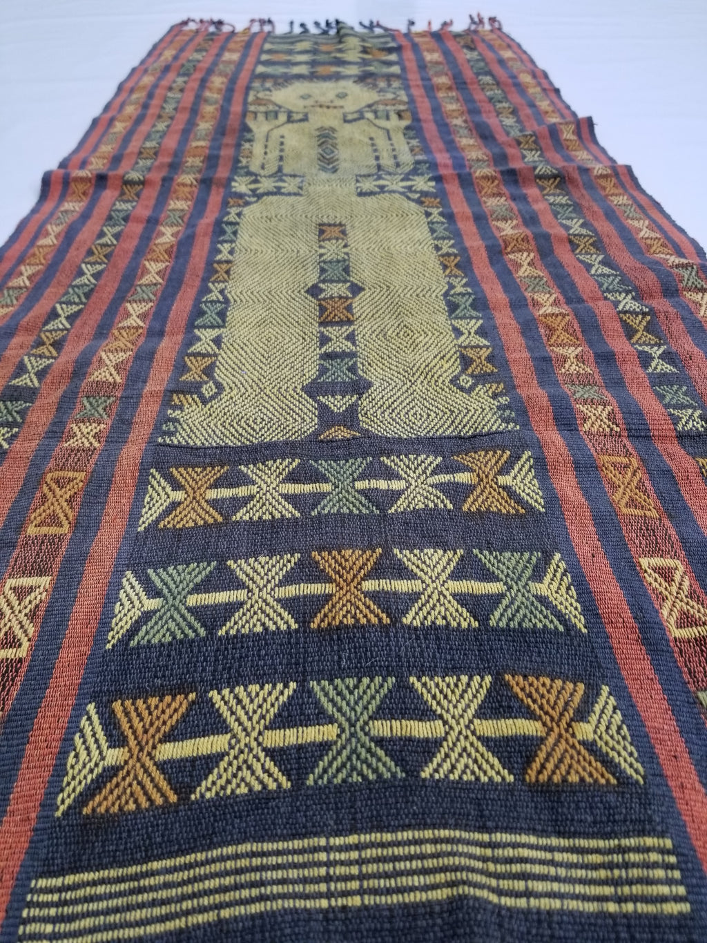 Antique Traditional Handwoven Sumba Pahikung Ikat Wall Tapestry 123x51cm