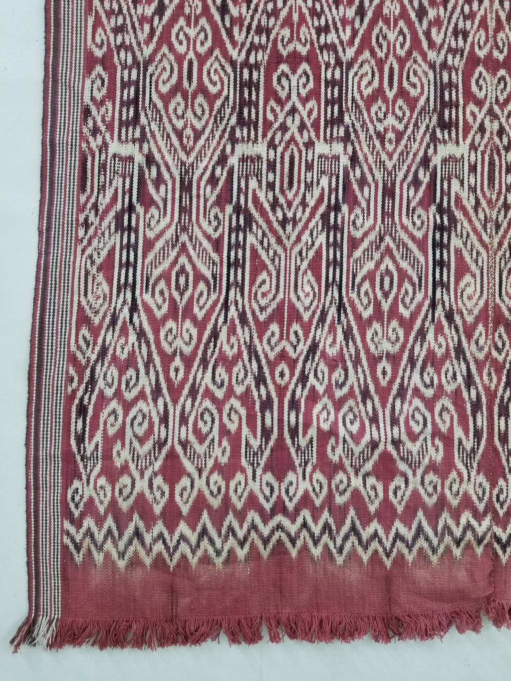 Vintage Handwoven Pua Kumbu Vertical Seam Ceremonial Textile 134x90cm