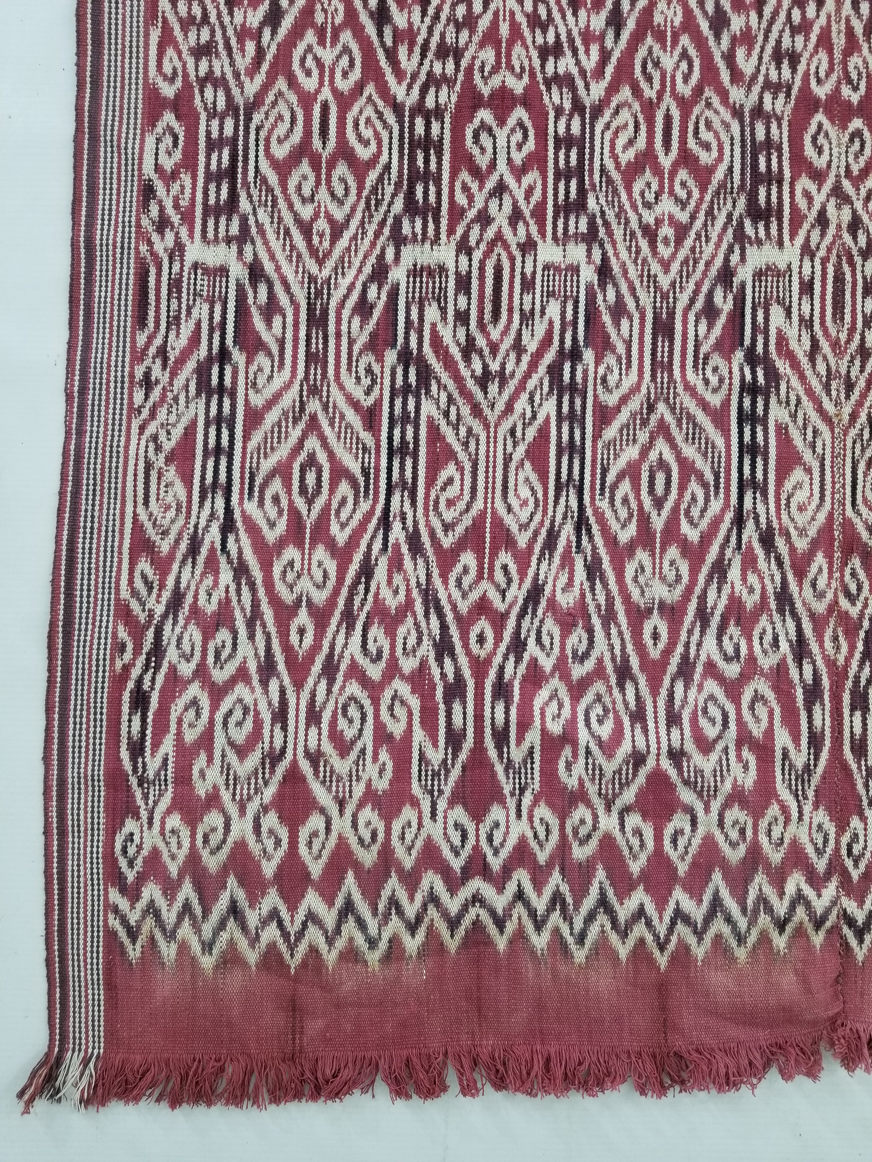 Vintage Handwoven Pua Kumbu Vertical Seam Ceremonial Textile 134x90cm
