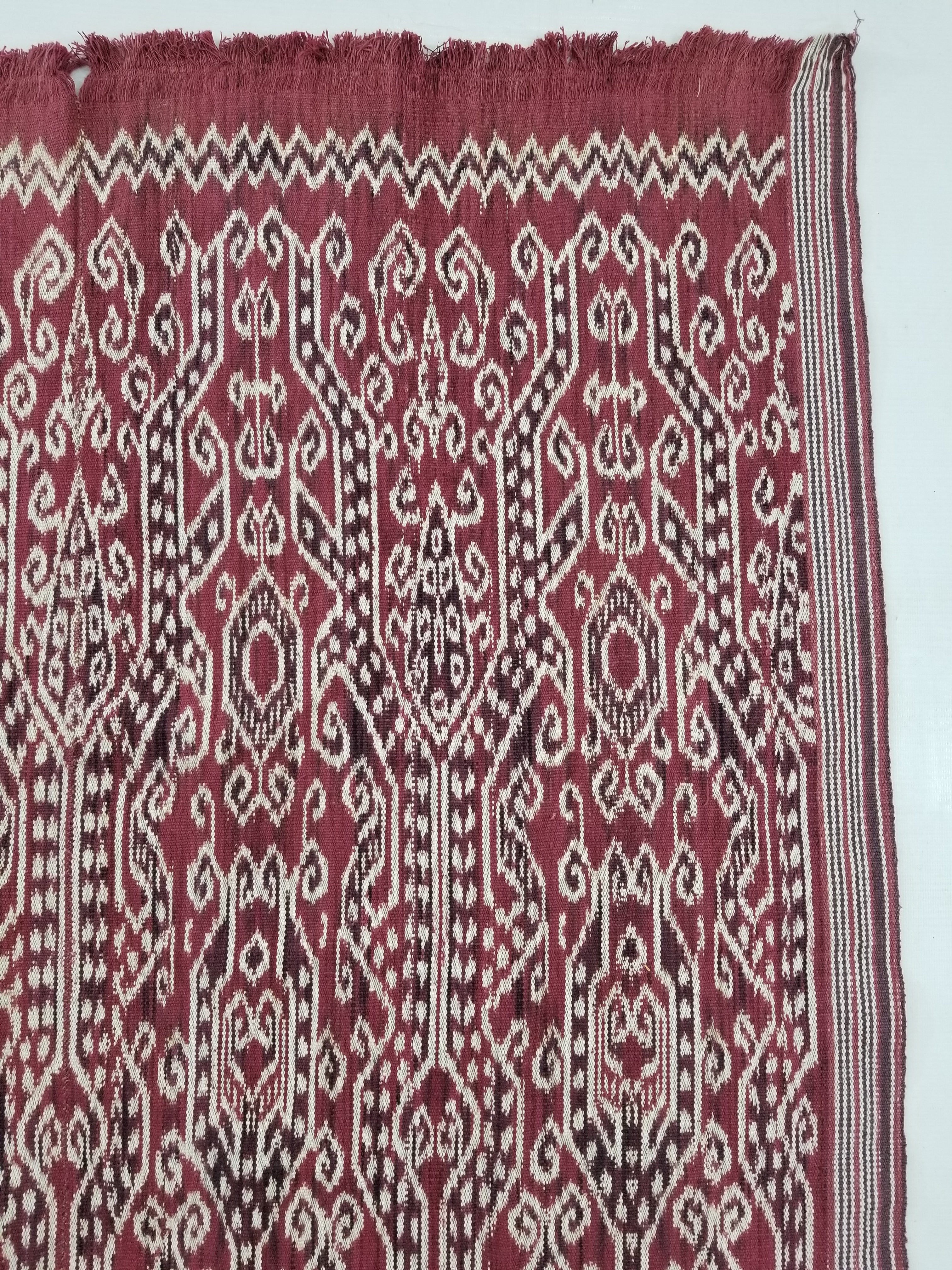 Vintage Handwoven Pua Kumbu Vertical Seam Ceremonial Textile 134x90cm