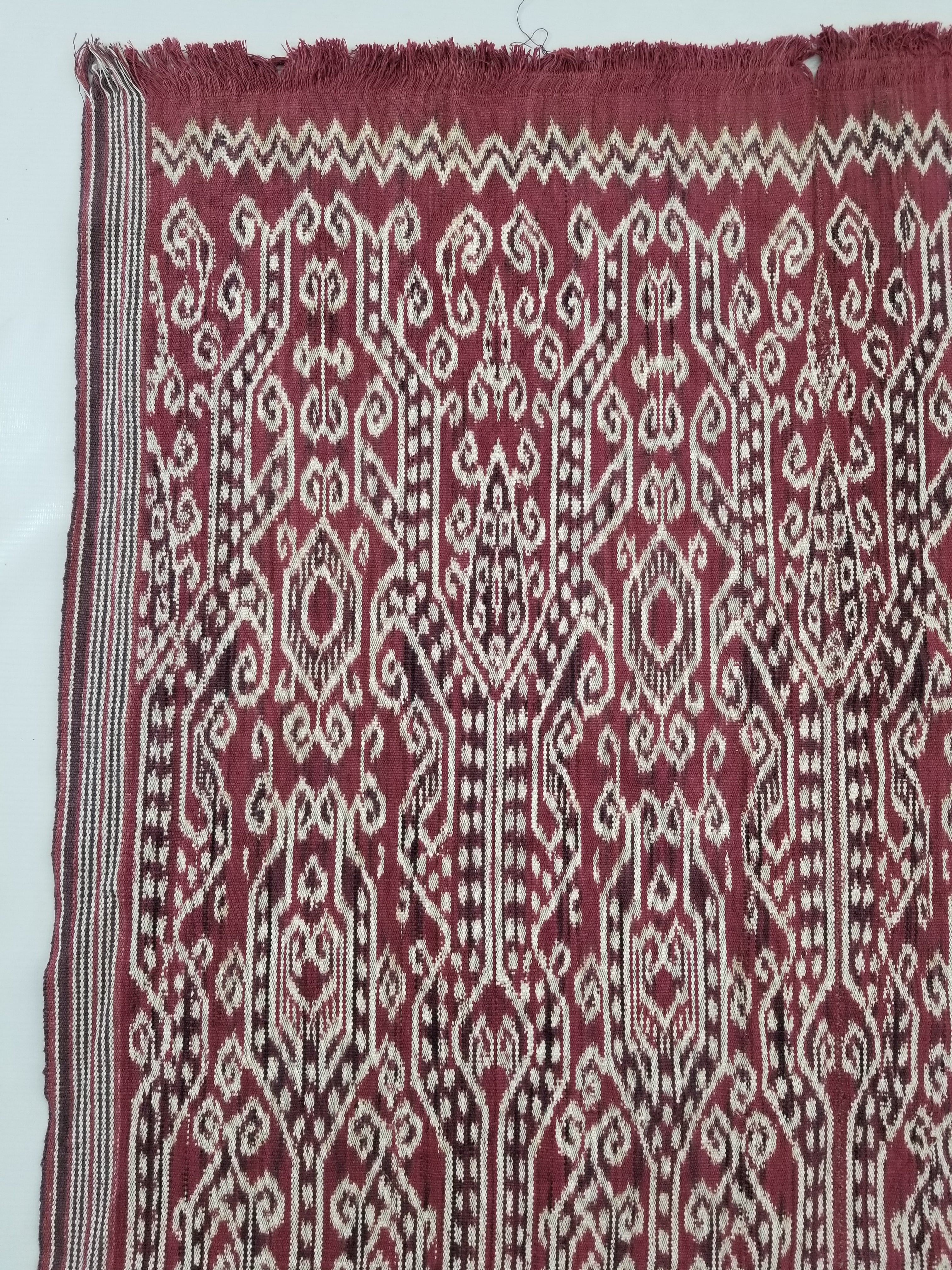 Vintage Handwoven Pua Kumbu Vertical Seam Ceremonial Textile 134x90cm
