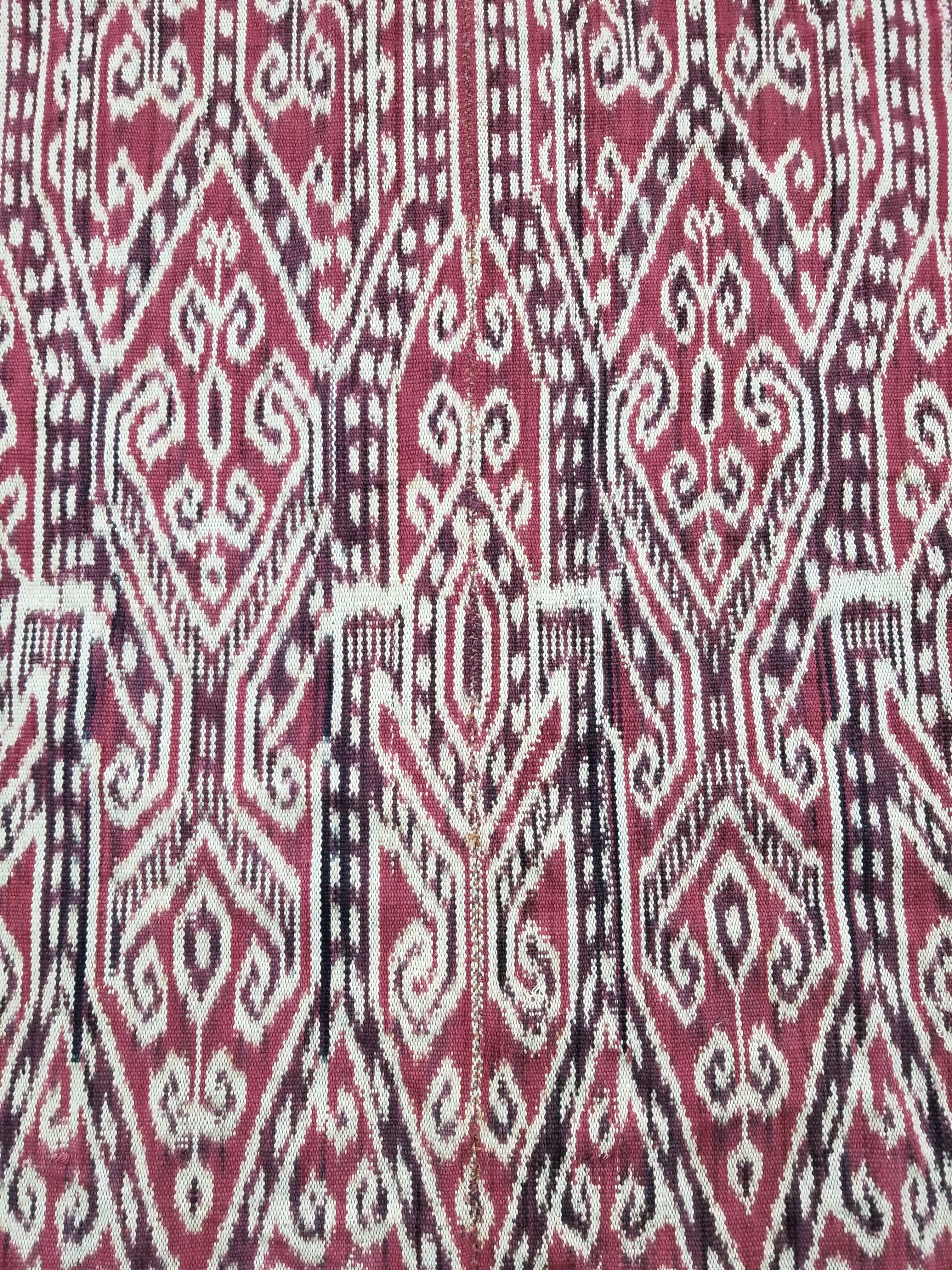 Vintage Handwoven Pua Kumbu Vertical Seam Ceremonial Textile 134x90cm