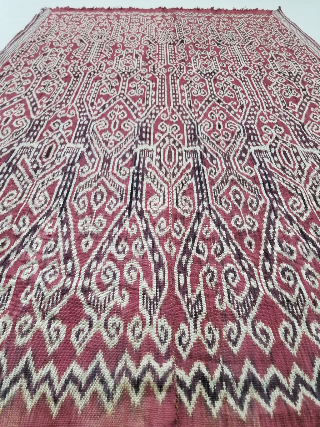 Vintage Handwoven Pua Kumbu Vertical Seam Ceremonial Textile 134x90cm