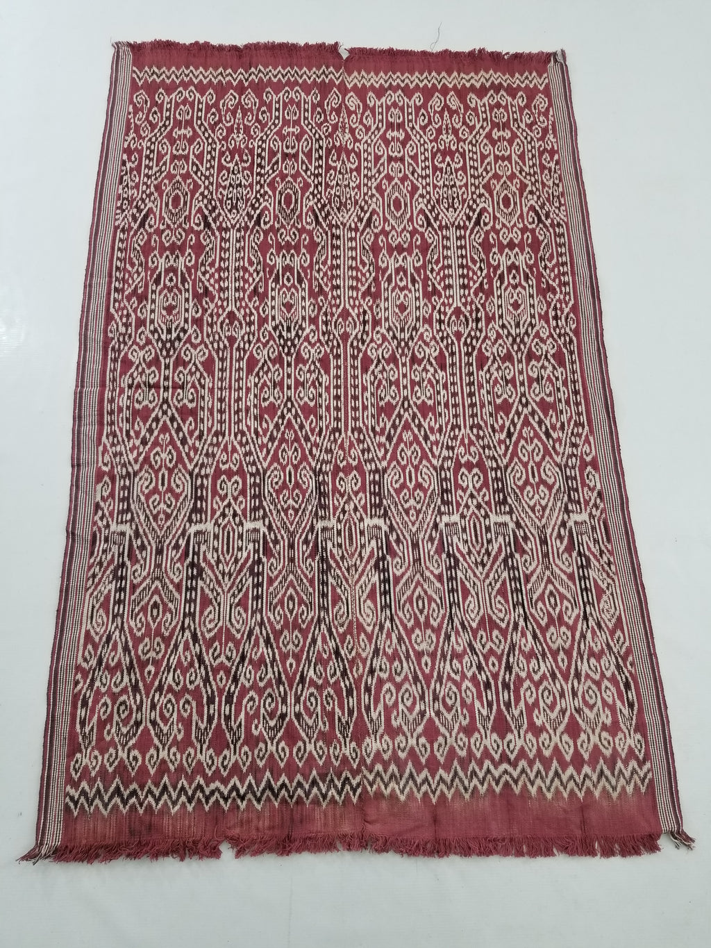 Vintage Handwoven Pua Kumbu Vertical Seam Ceremonial Textile 134x90cm