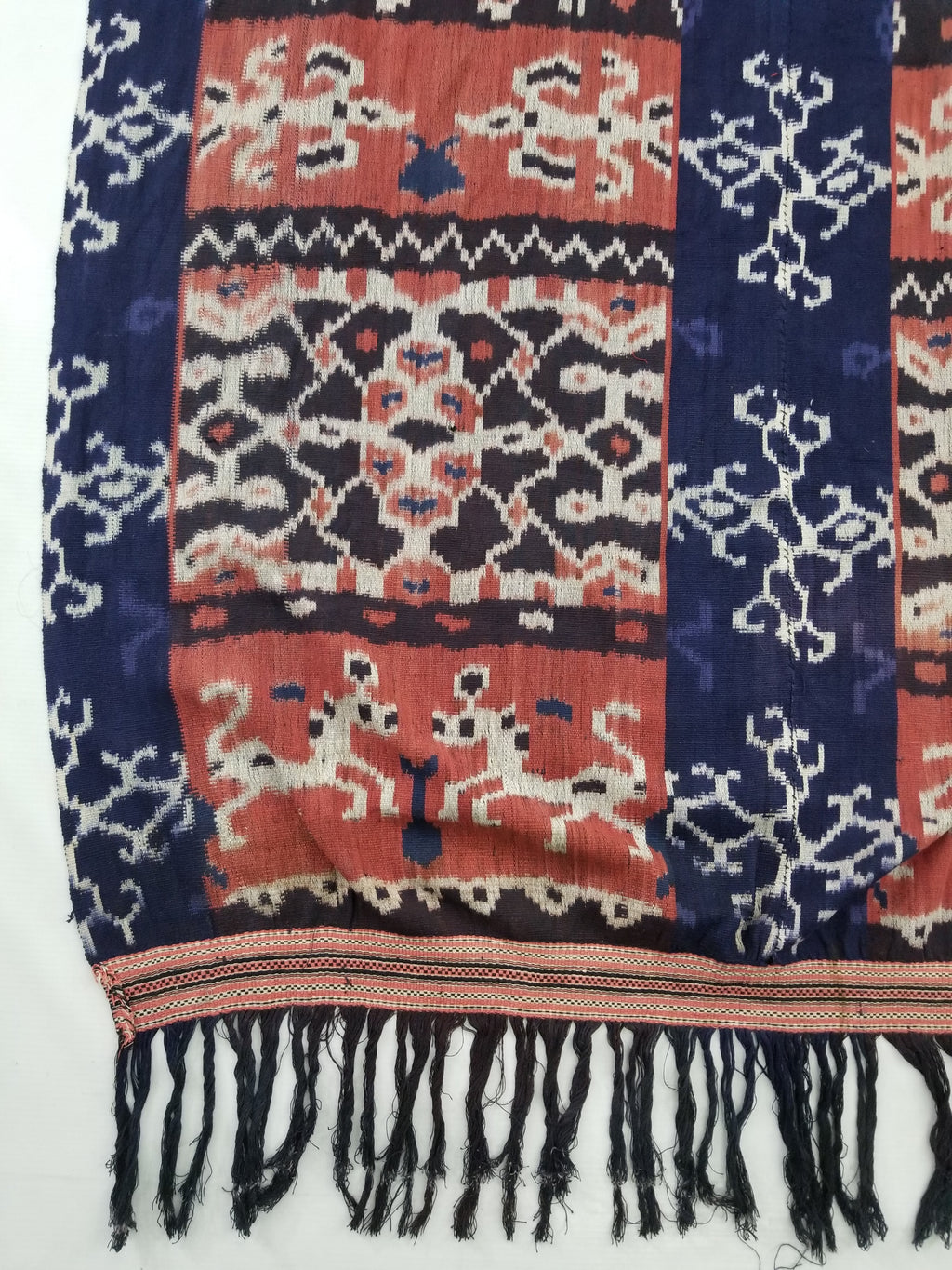 Vintage Handwoven Indonesian Ikat Sumba Vertical Seam Tapestry/ Runner 221x98cm