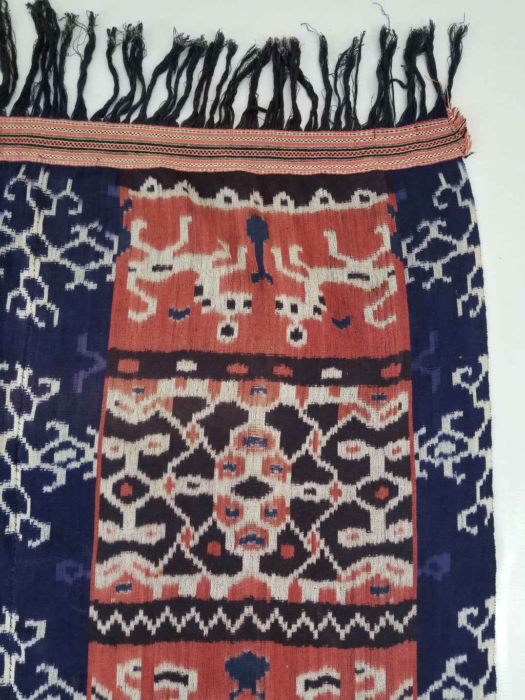 Vintage Handwoven Indonesian Ikat Sumba Vertical Seam Tapestry/ Runner 221x98cm