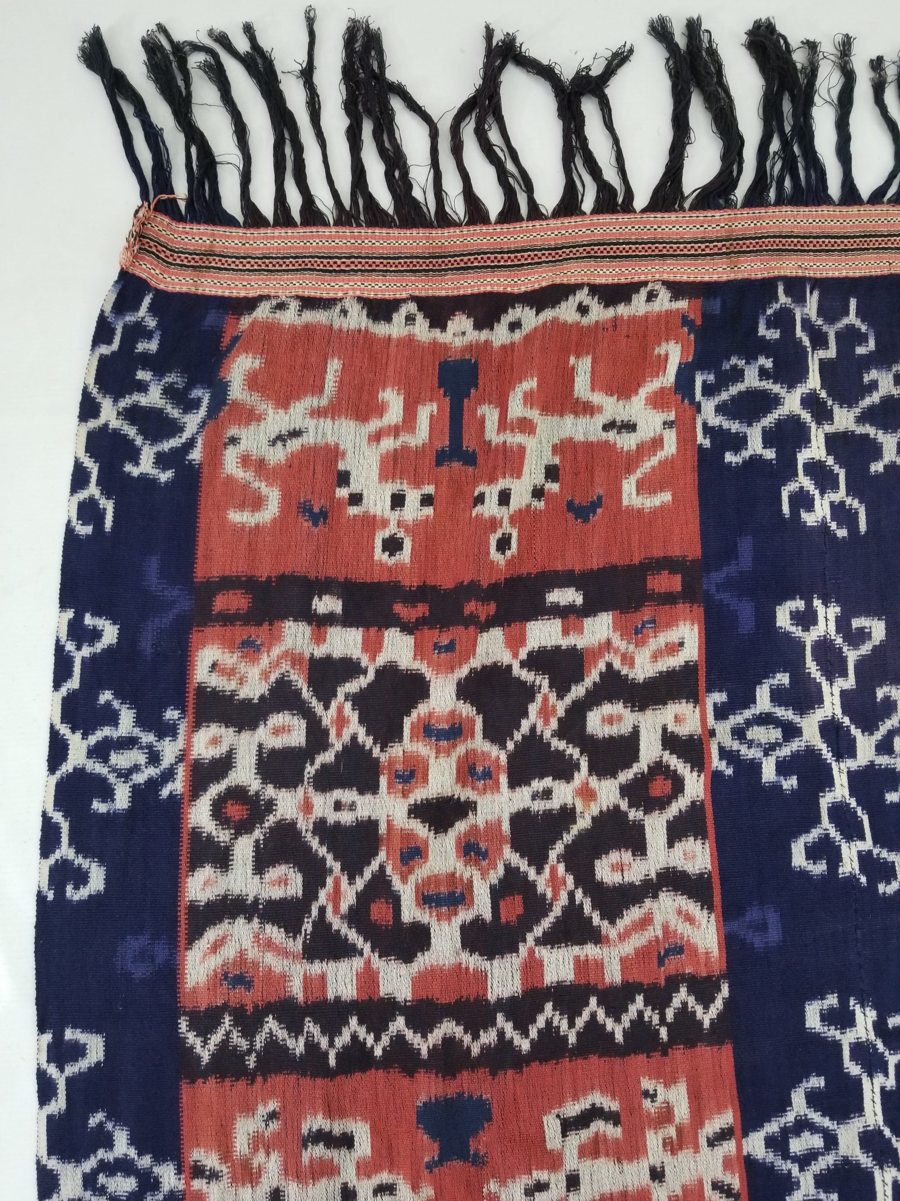 Vintage Handwoven Indonesian Ikat Sumba Vertical Seam Tapestry/ Runner 221x98cm
