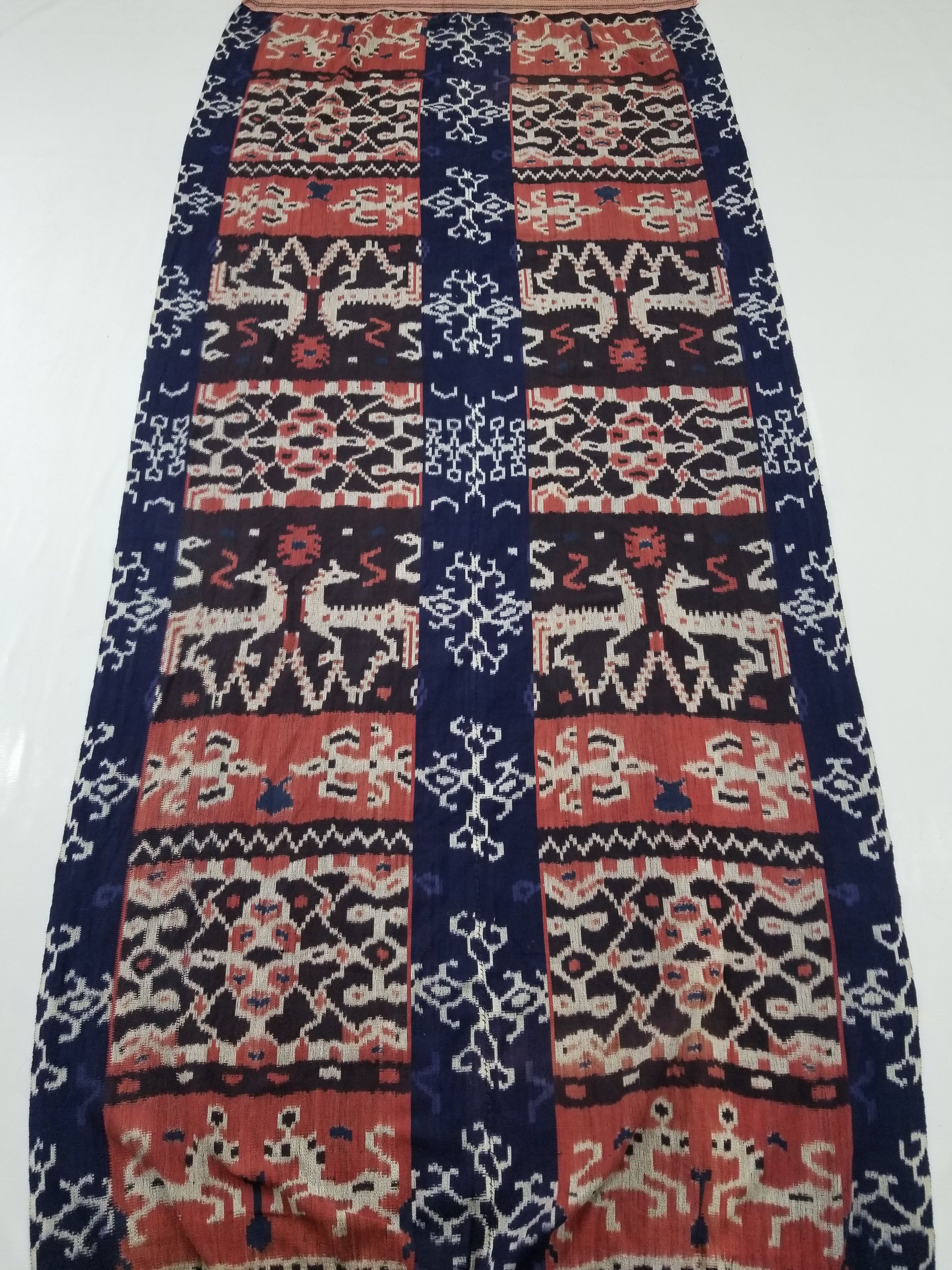 Vintage Handwoven Indonesian Ikat Sumba Vertical Seam Tapestry/ Runner 221x98cm