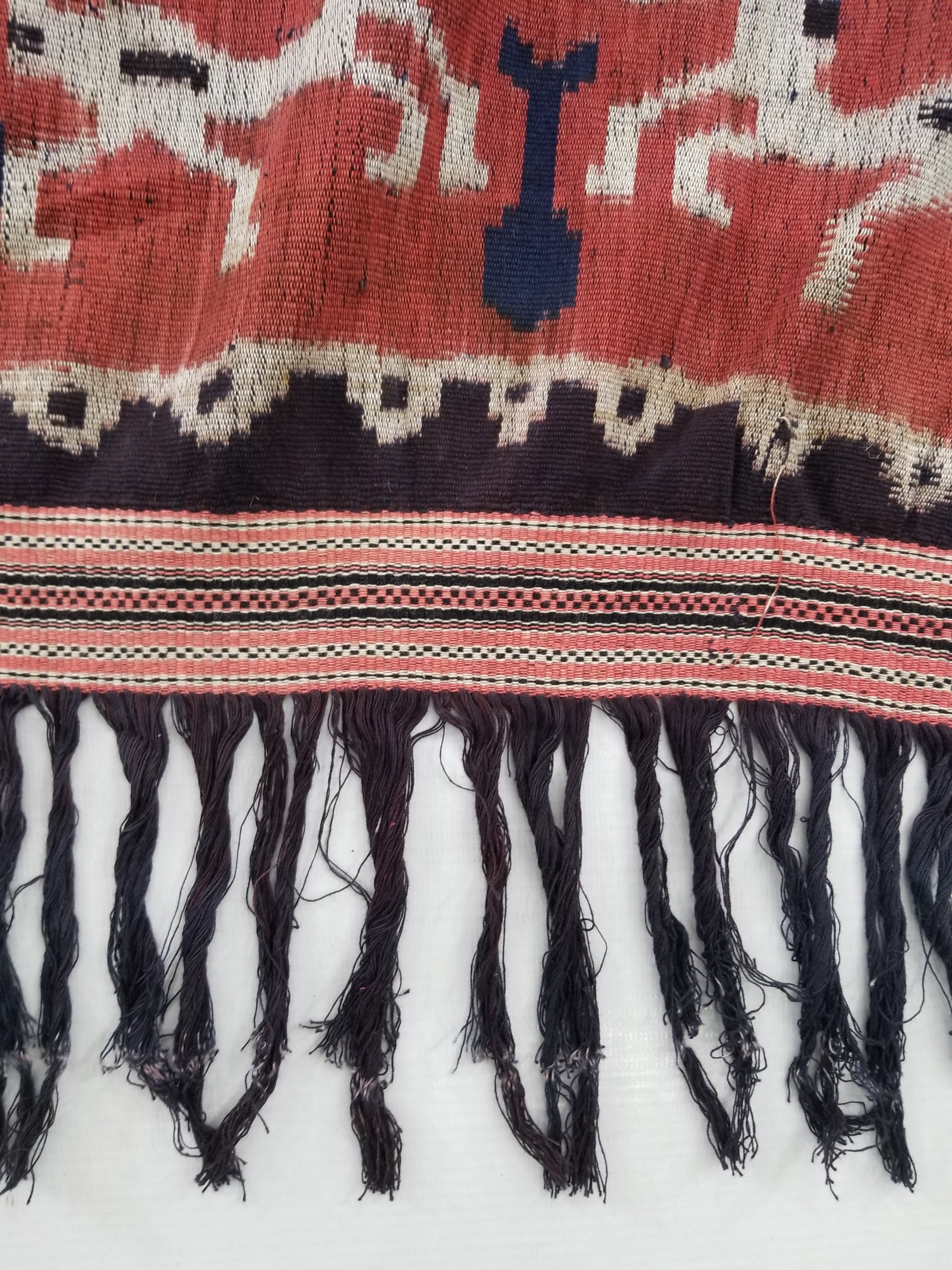 Vintage Handwoven Indonesian Ikat Sumba Vertical Seam Tapestry/ Runner 221x98cm