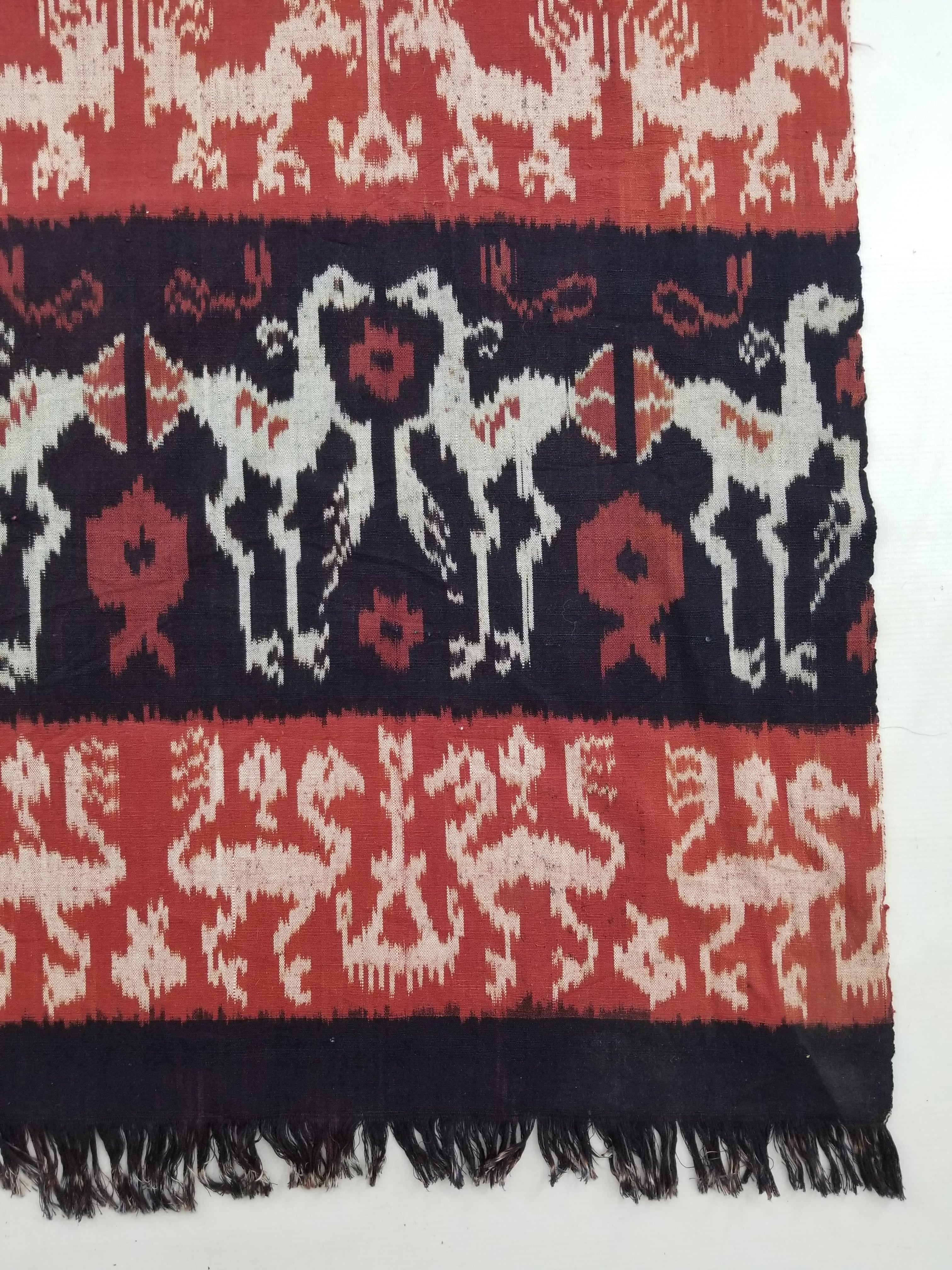 Antique Traditional Indonesian Handwoven Tenun Ikat Sumba Textile 231x118cm