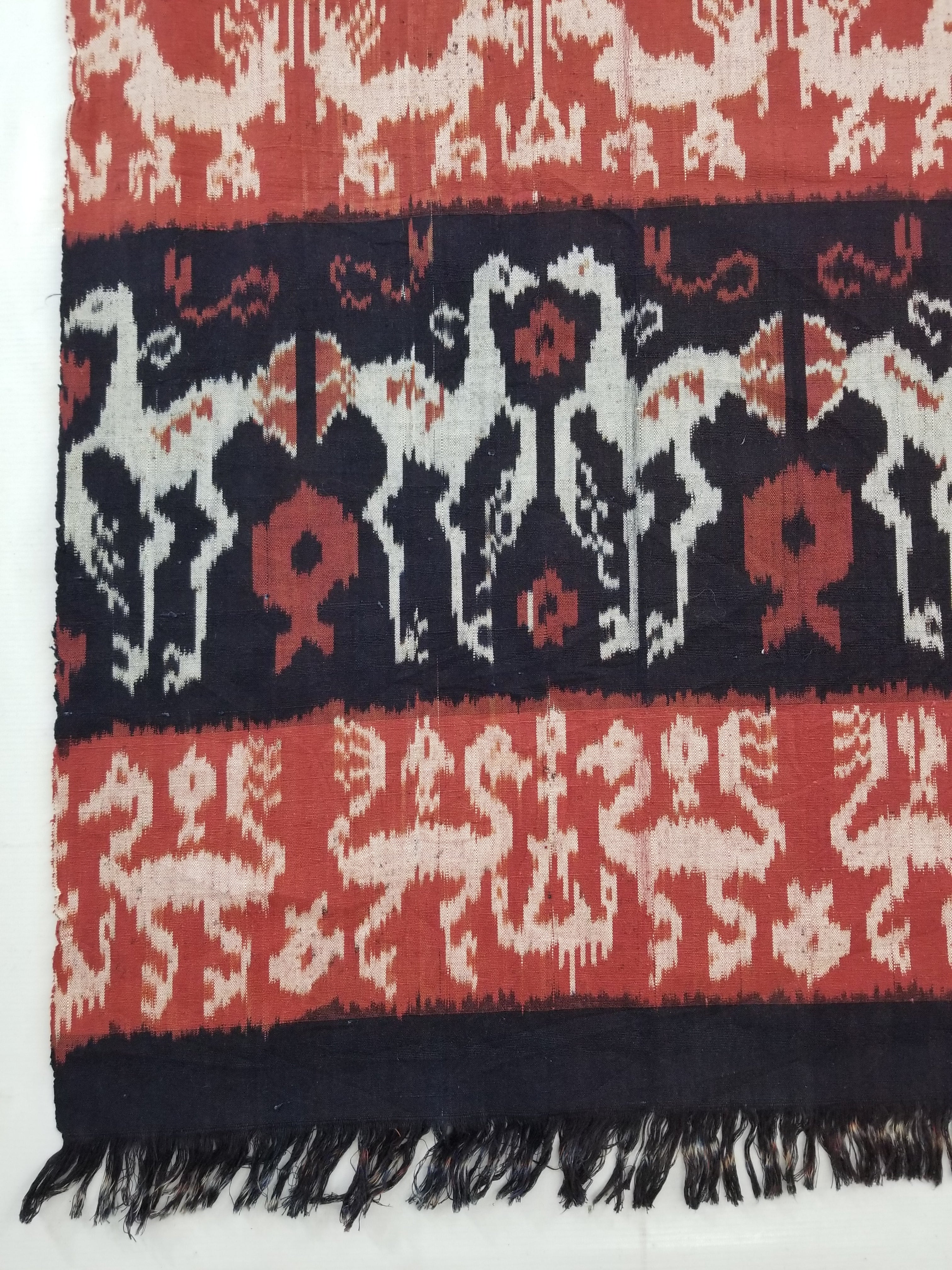 Antique Traditional Indonesian Handwoven Tenun Ikat Sumba Textile 231x118cm