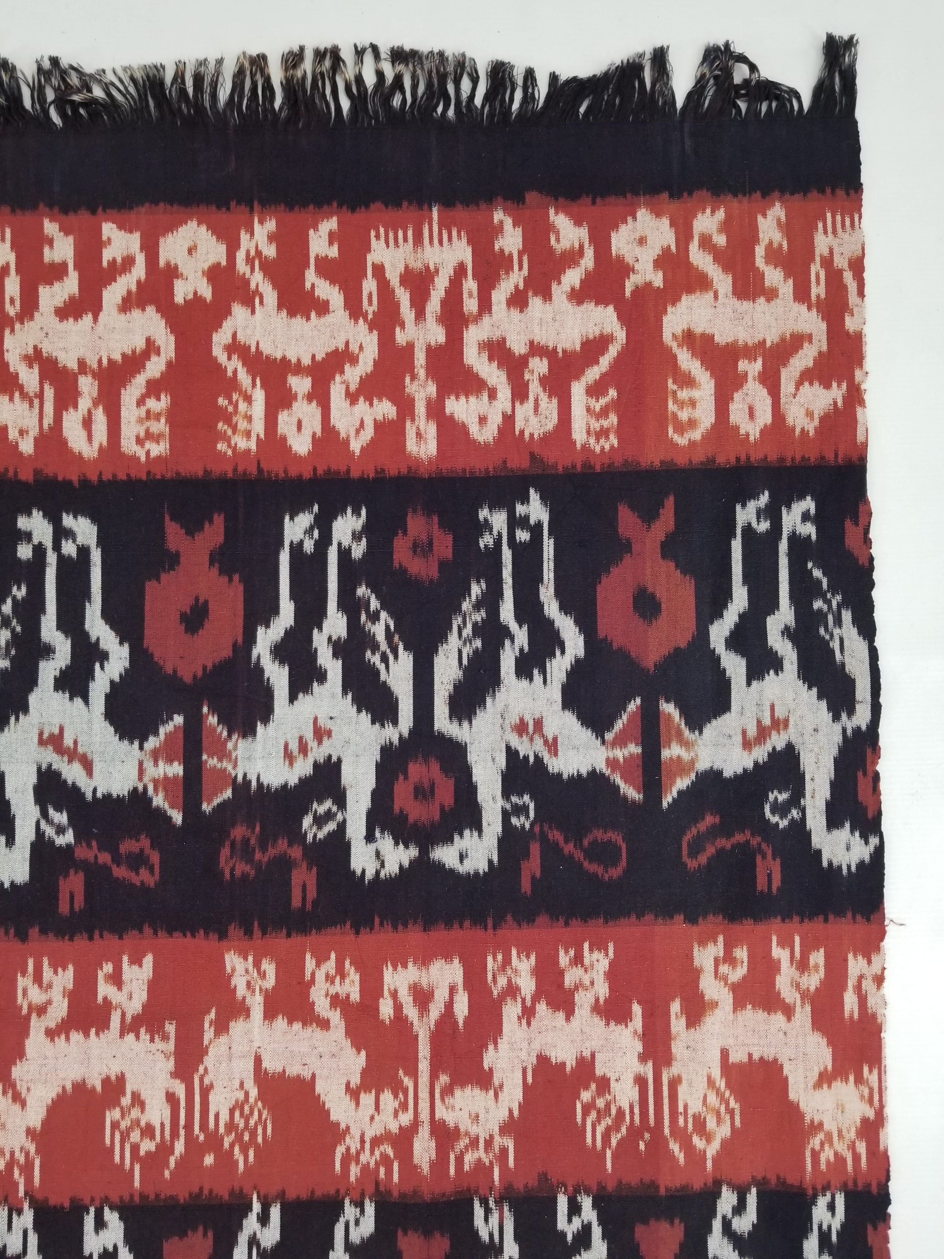 Antique Traditional Indonesian Handwoven Tenun Ikat Sumba Textile 231x118cm