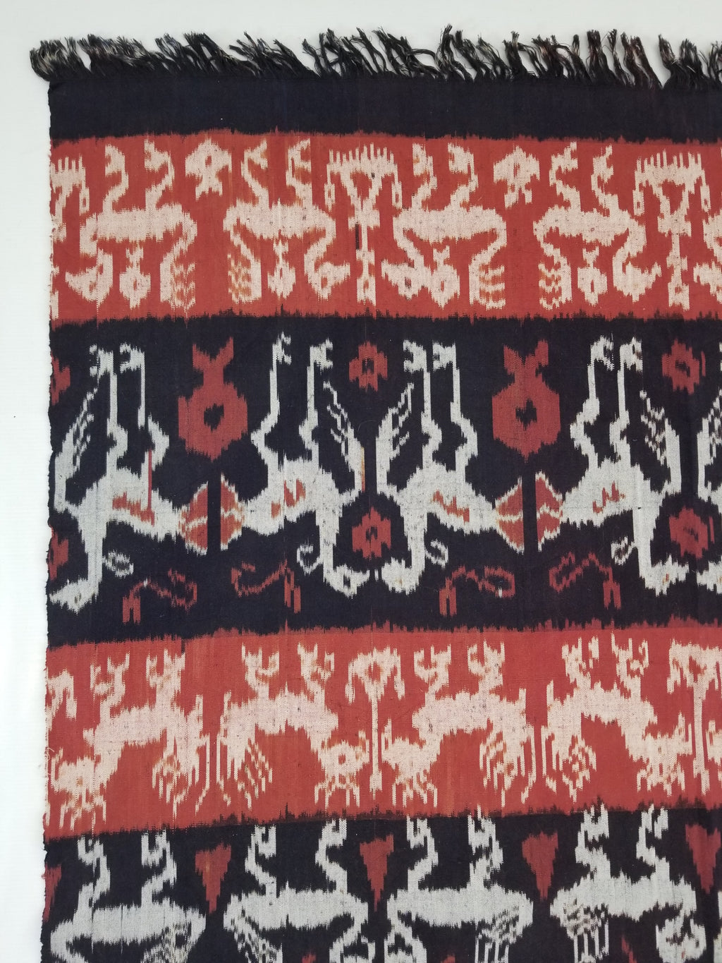 Antique Traditional Indonesian Handwoven Tenun Ikat Sumba Textile 231x118cm