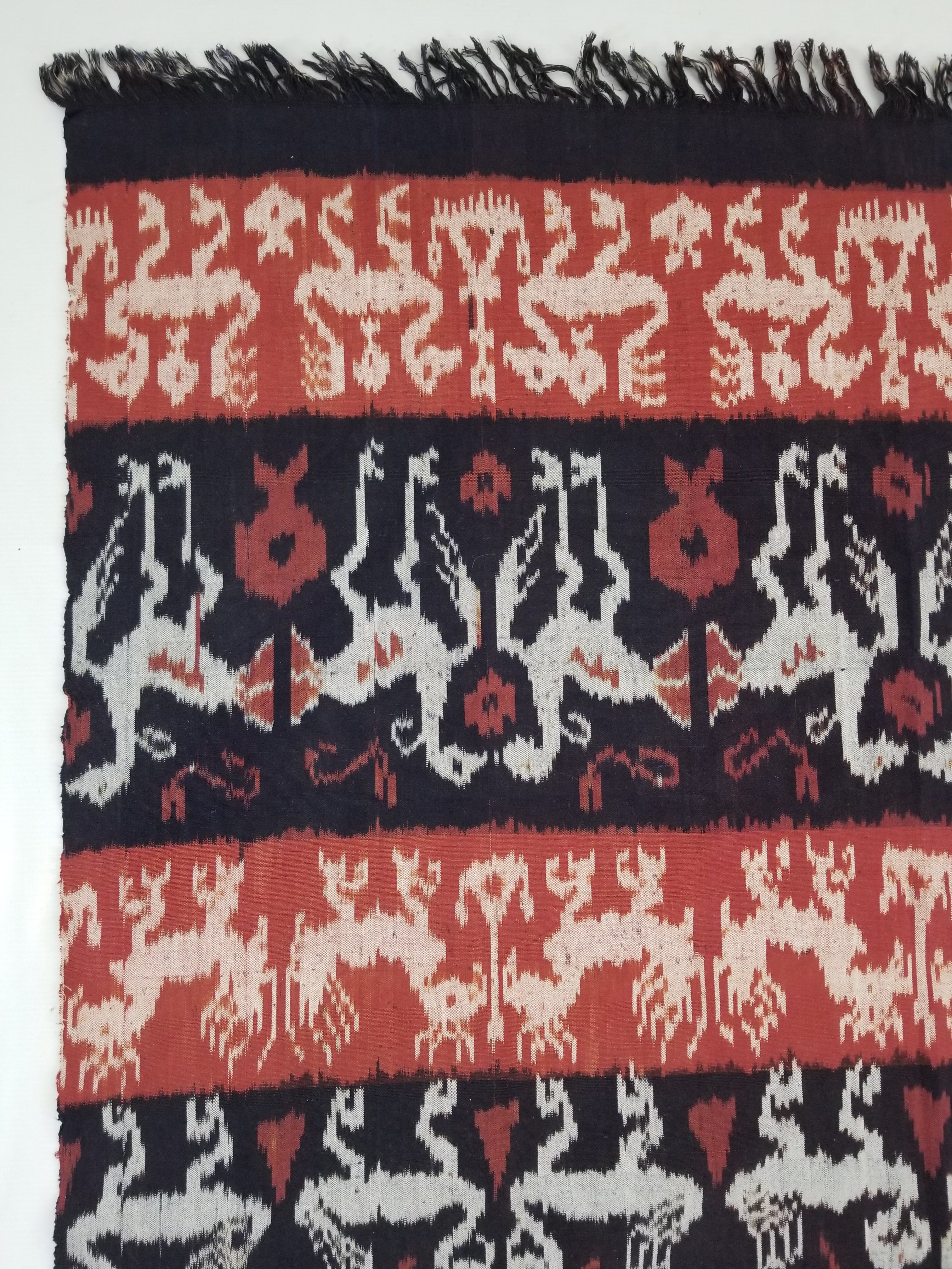 Antique Traditional Indonesian Handwoven Tenun Ikat Sumba Textile 231x118cm