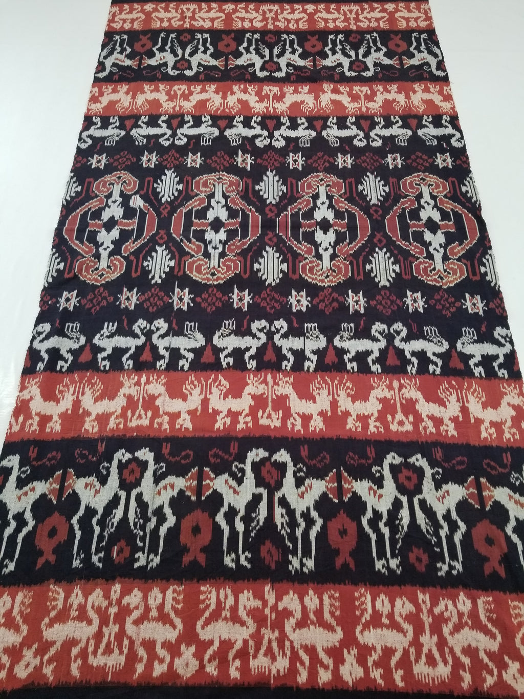 Antique Traditional Indonesian Handwoven Tenun Ikat Sumba Textile 231x118cm