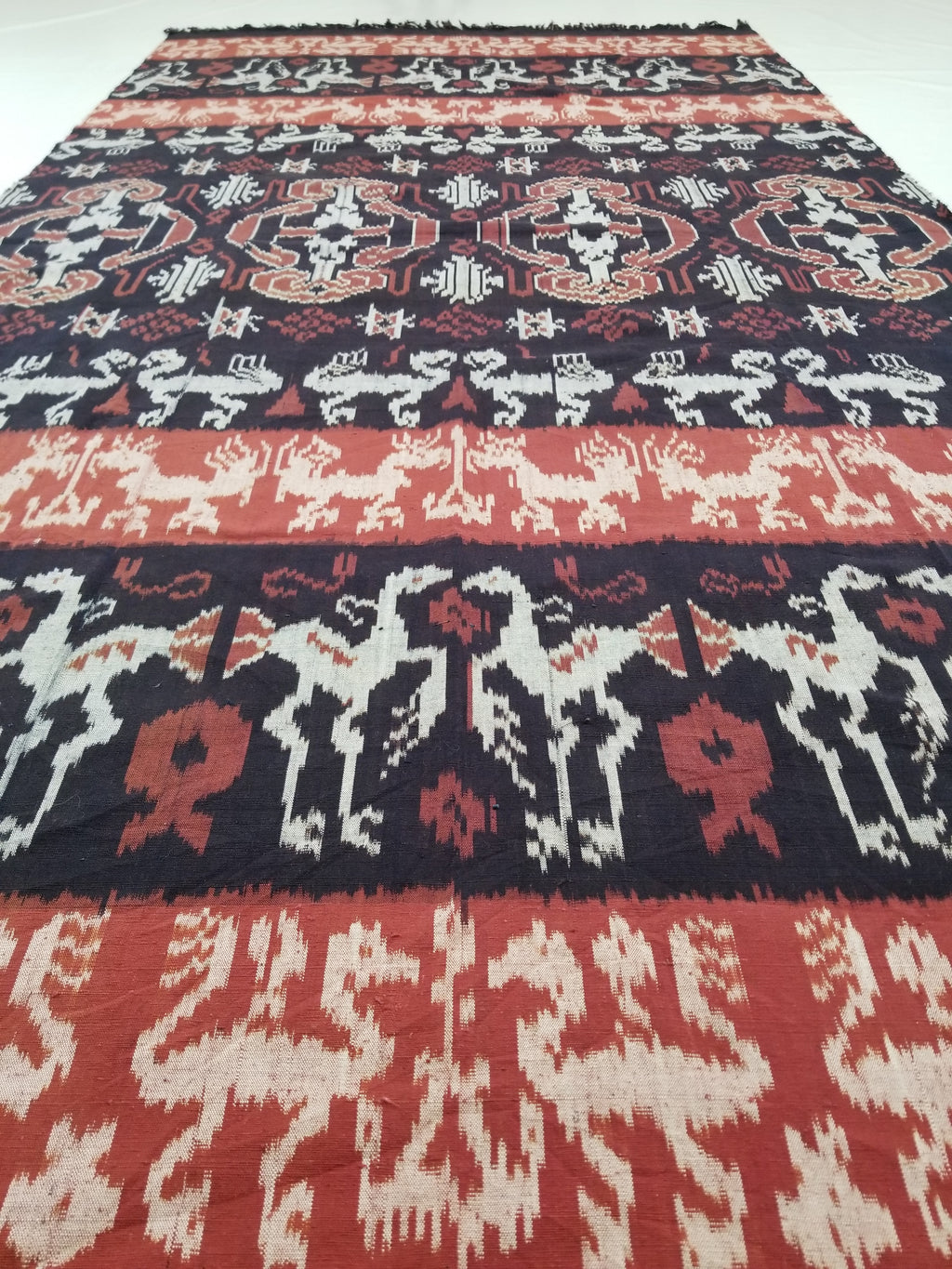 Antique Traditional Indonesian Handwoven Tenun Ikat Sumba Textile 231x118cm