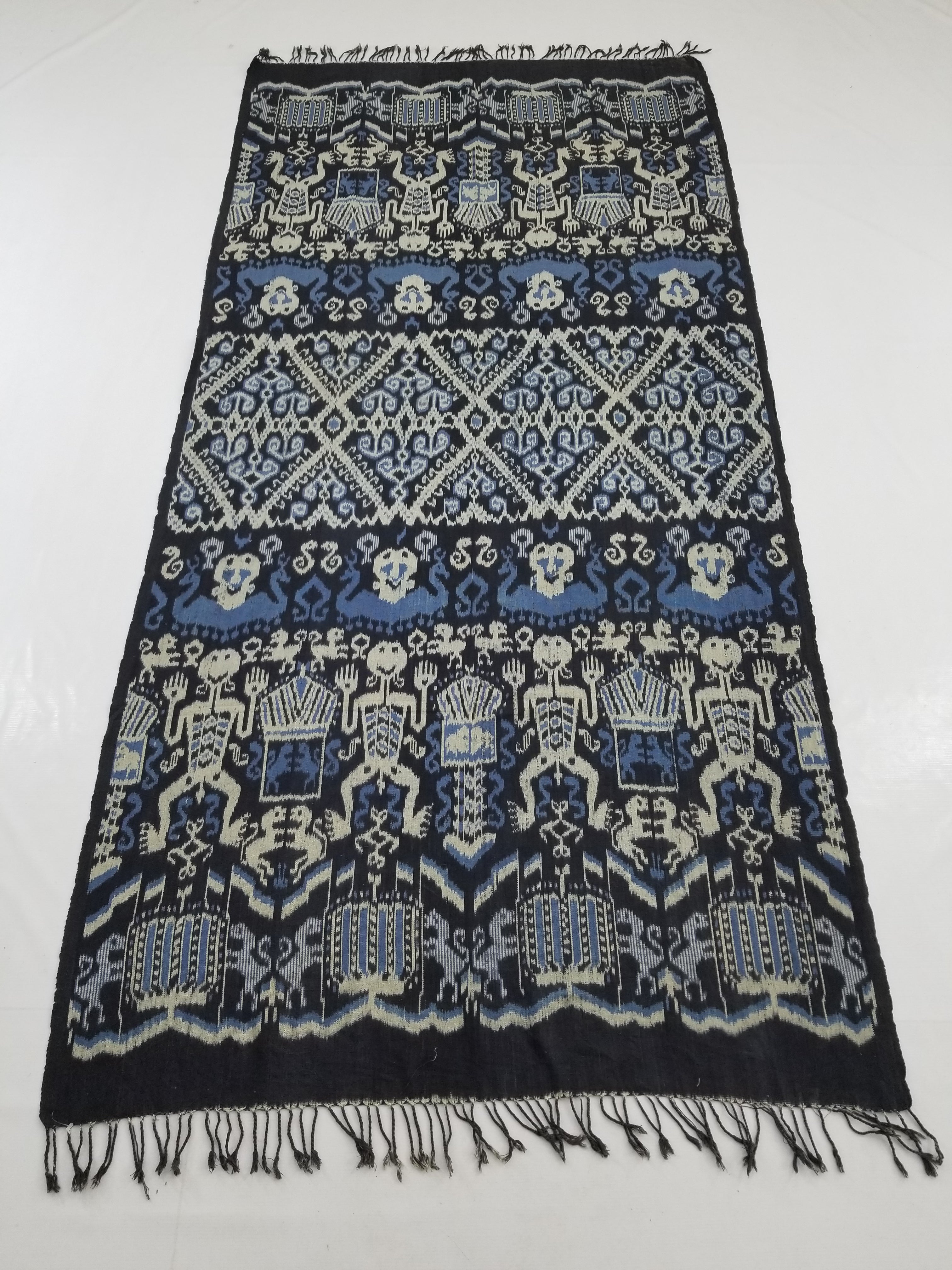 Vintage Indonesian Handwoven Sumba Ikat Wall Hanging / Shawl 230x112cm