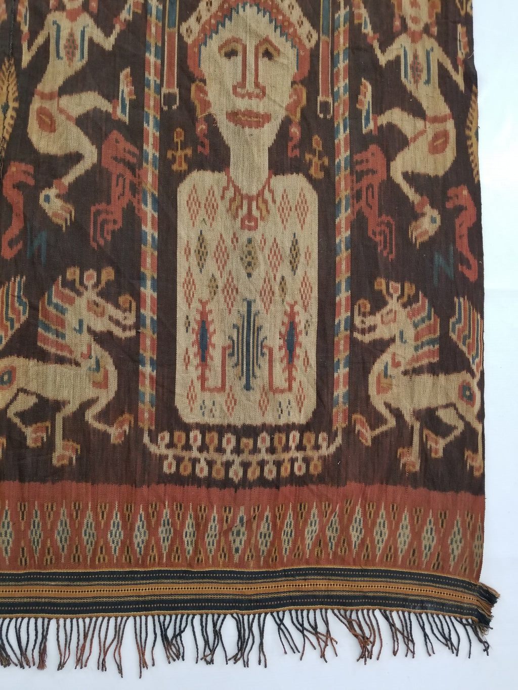 Antique Handwoven Indonesian Sumba Ikat Vertical Seam Ceremonial Textile 270x132