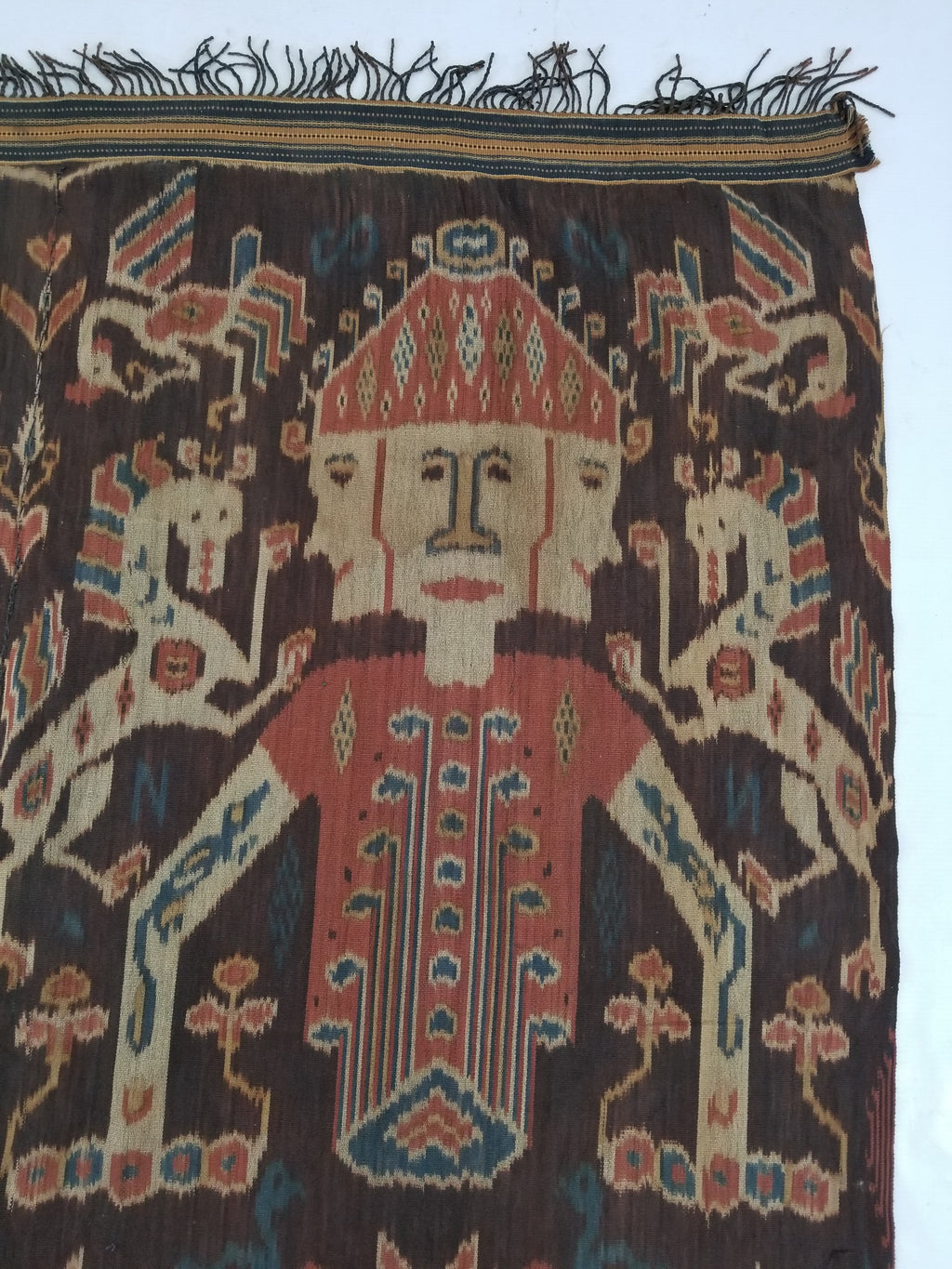 Antique Handwoven Indonesian Sumba Ikat Vertical Seam Ceremonial Textile 270x132