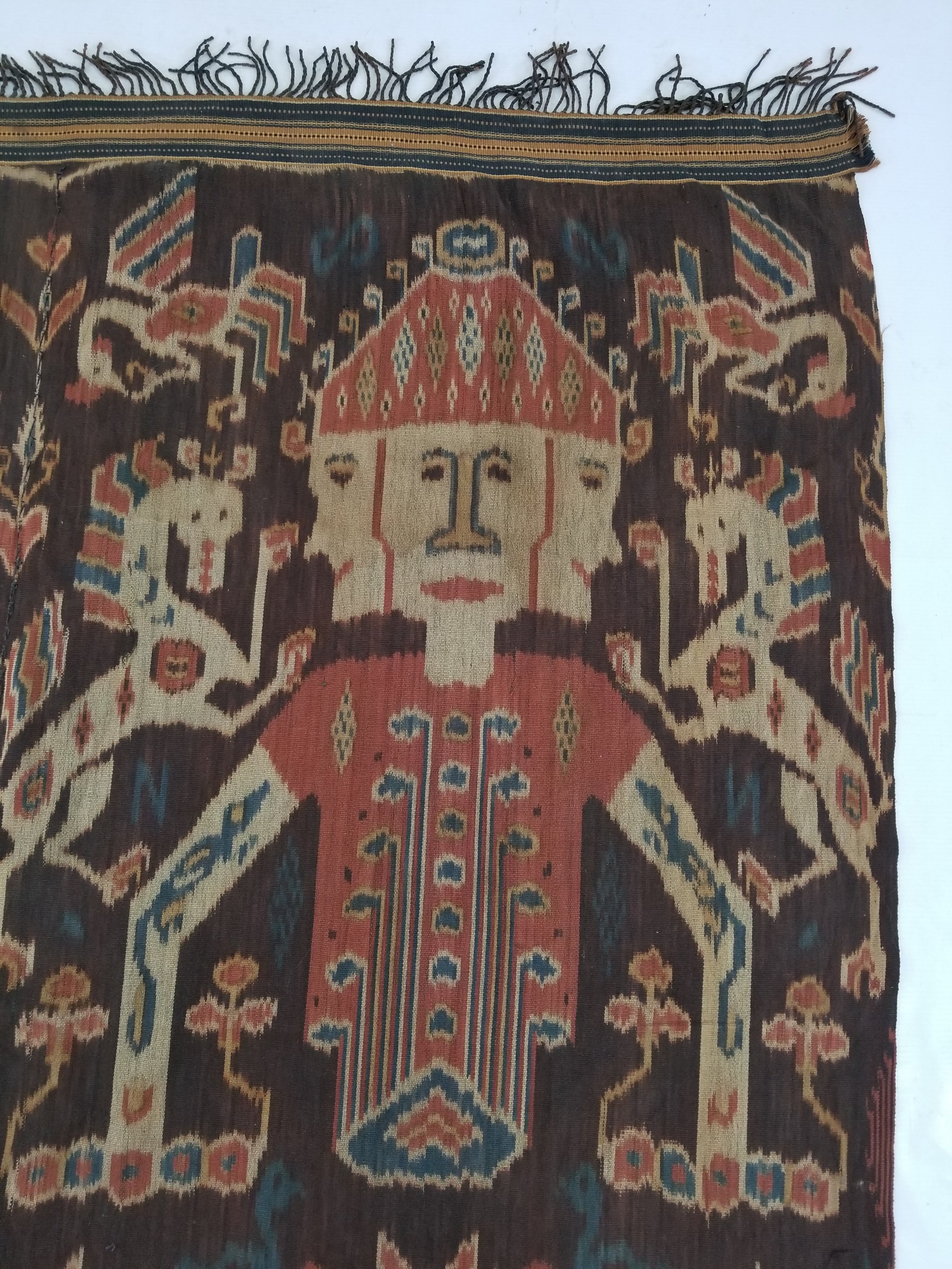 Antique Handwoven Indonesian Sumba Ikat Vertical Seam Ceremonial Textile 270x132