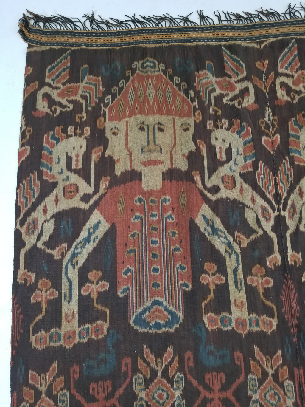 Antique Handwoven Indonesian Sumba Ikat Vertical Seam Ceremonial Textile 270x132