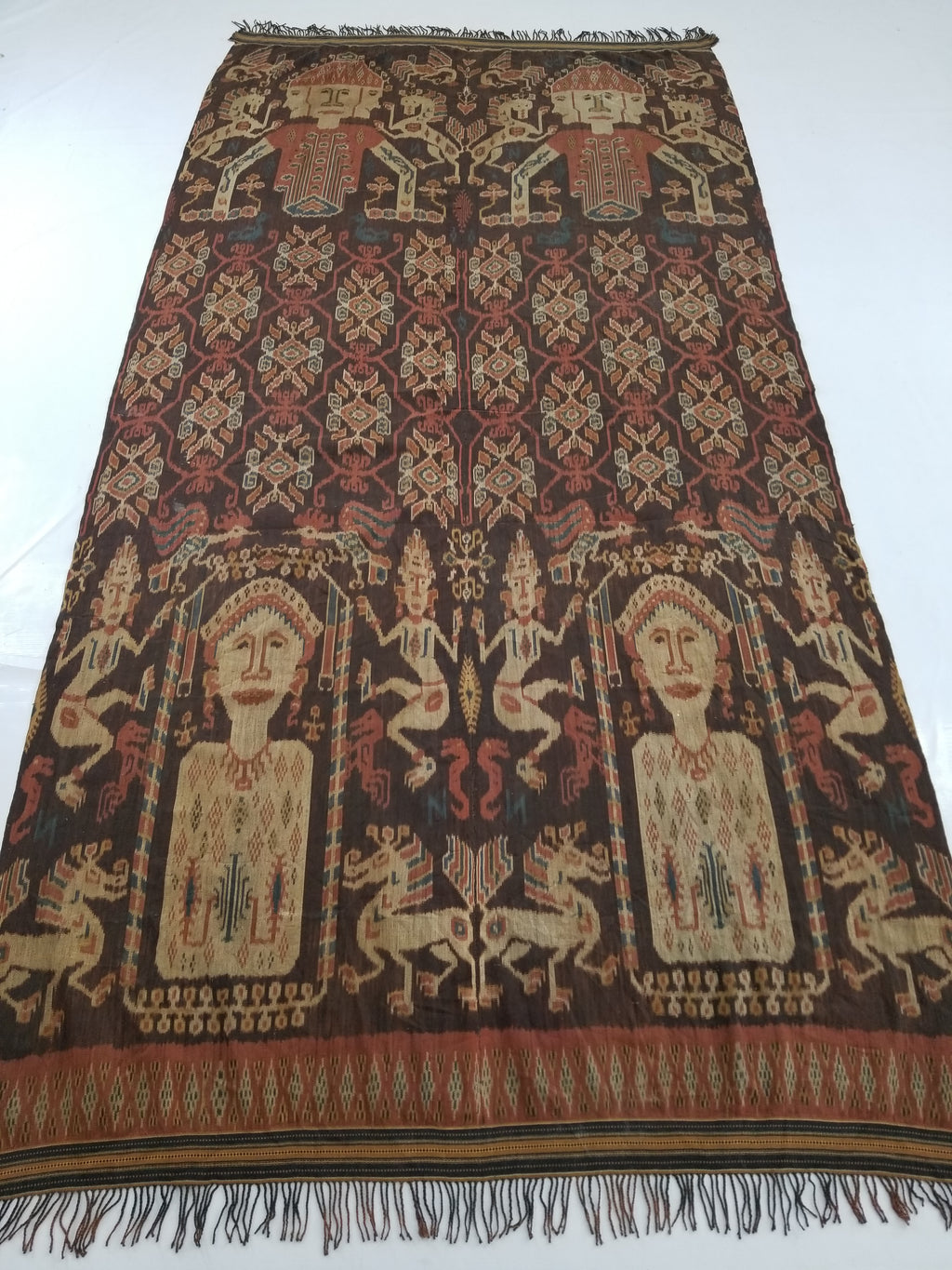 Antique Handwoven Indonesian Sumba Ikat Vertical Seam Ceremonial Textile 270x132