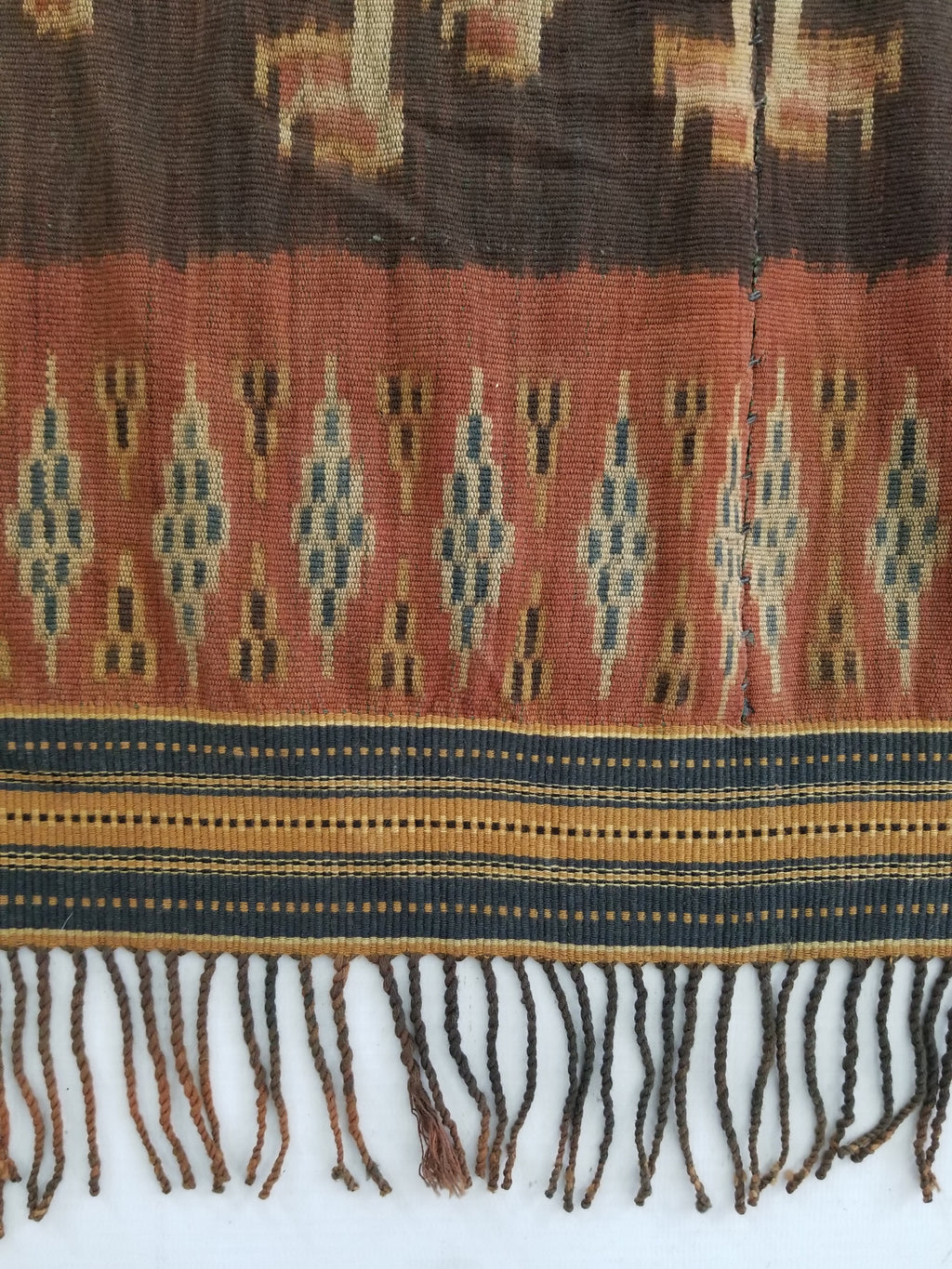 Antique Handwoven Indonesian Sumba Ikat Vertical Seam Ceremonial Textile 270x132