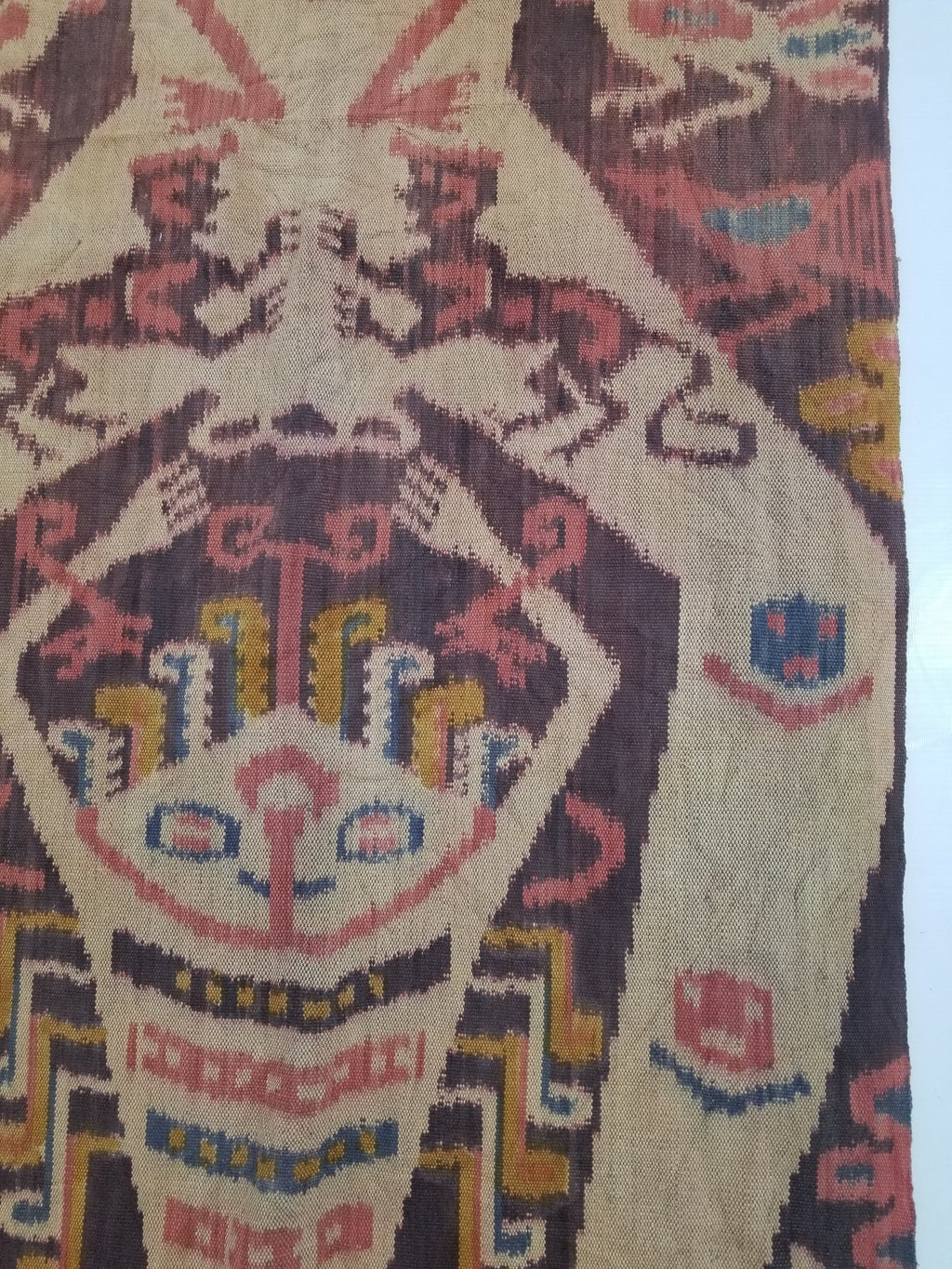 Vintage Indonesian Handwoven Sumba Ikat Hinggi Vertical Seam Textile 264x155cm