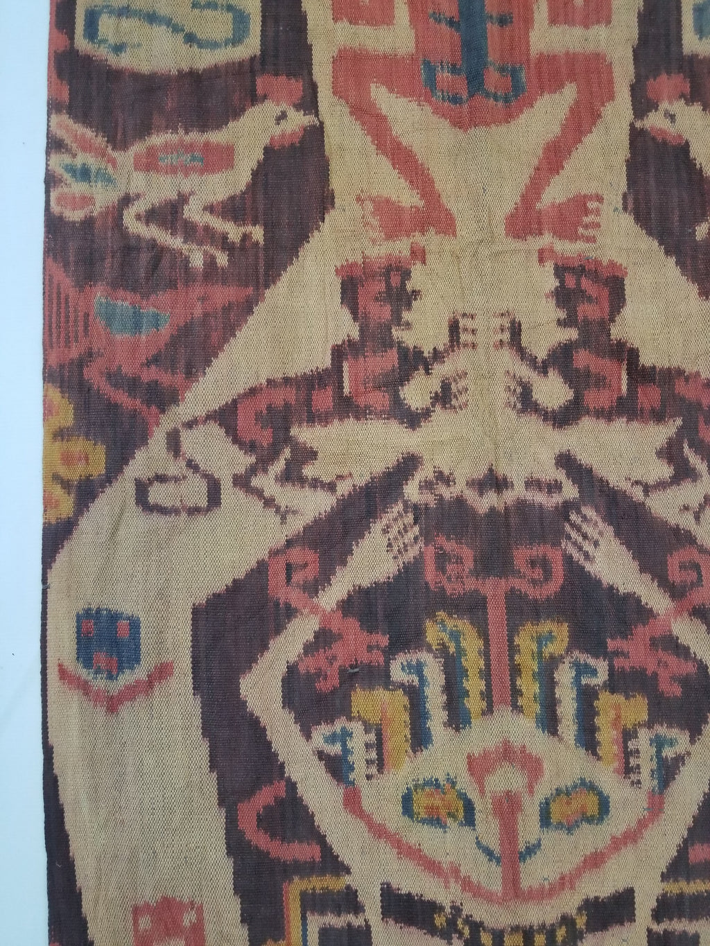 Vintage Indonesian Handwoven Sumba Ikat Hinggi Vertical Seam Textile 264x155cm